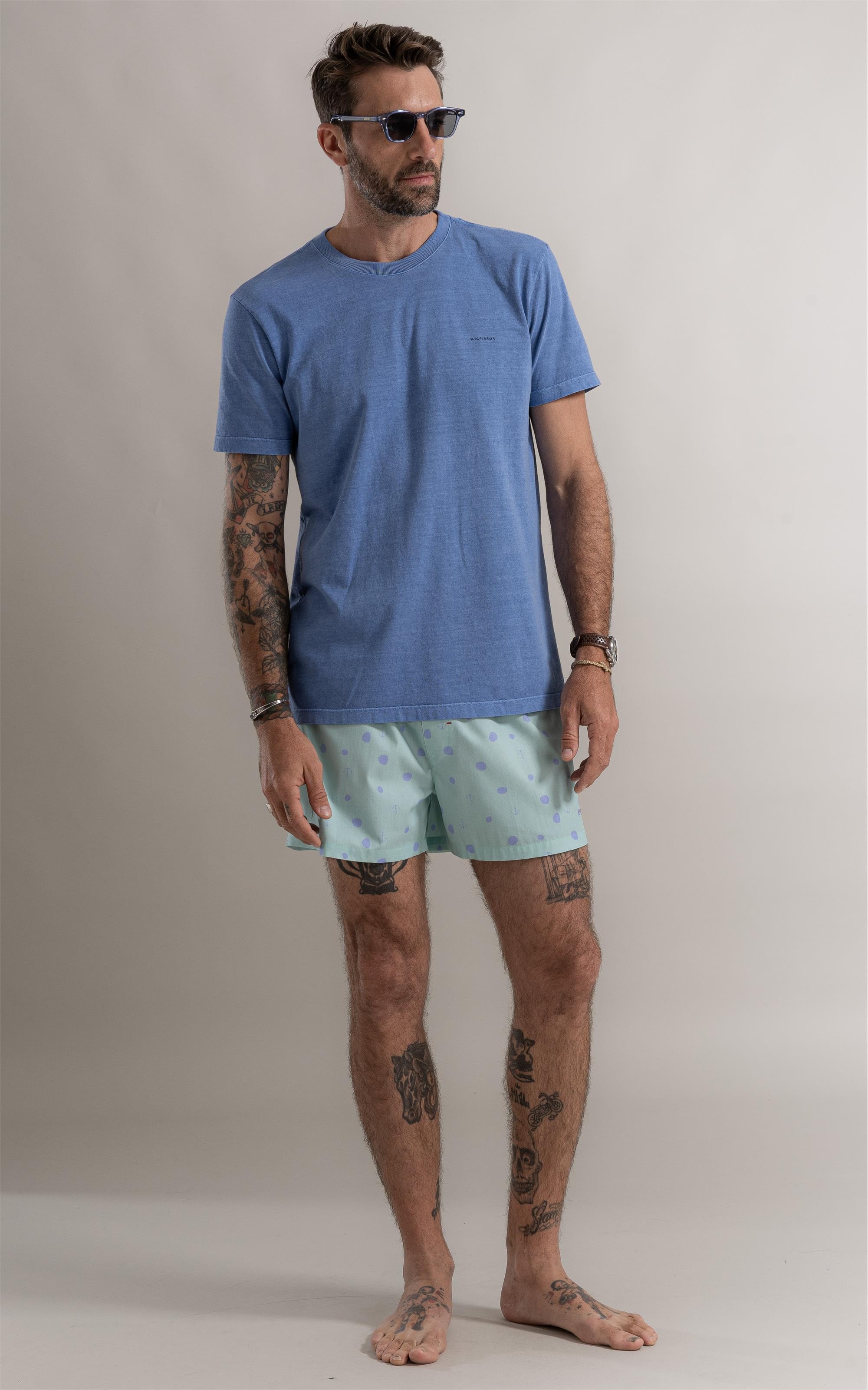 T-Shirt Washed Marine Crew Azul Chofer