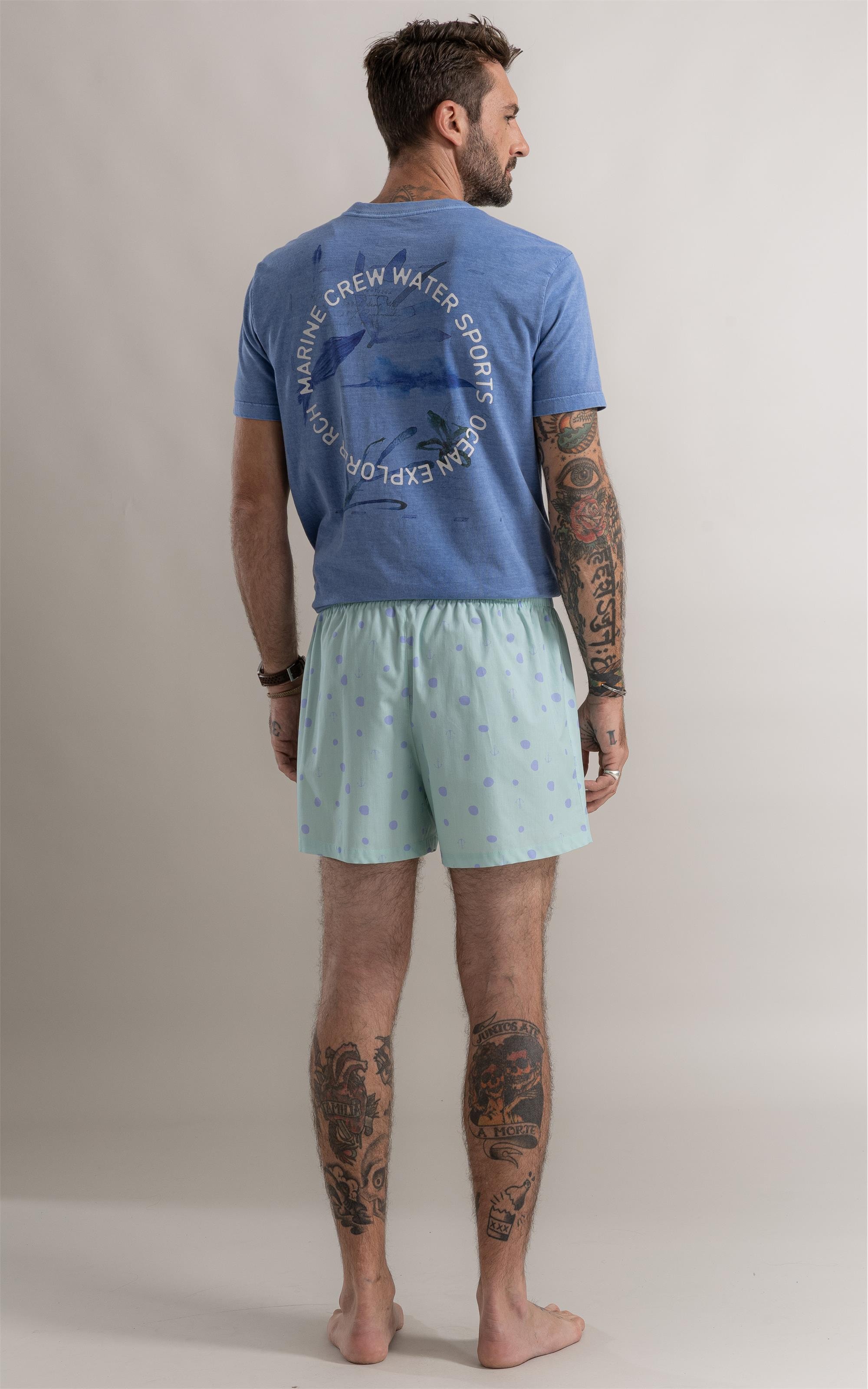 T-Shirt Washed Marine Crew Azul Chofer