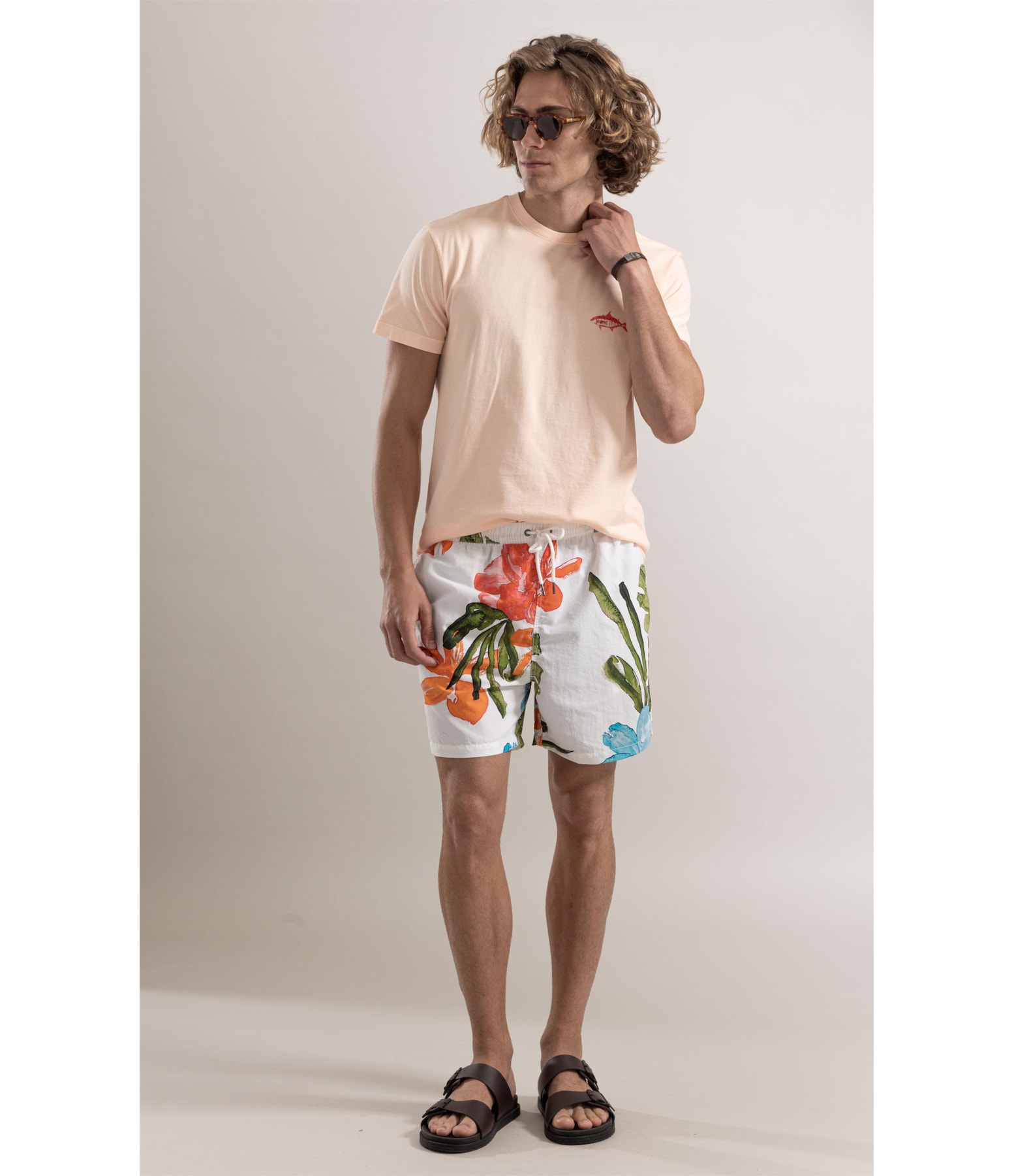 T-Shirt Washed Marines Salmao