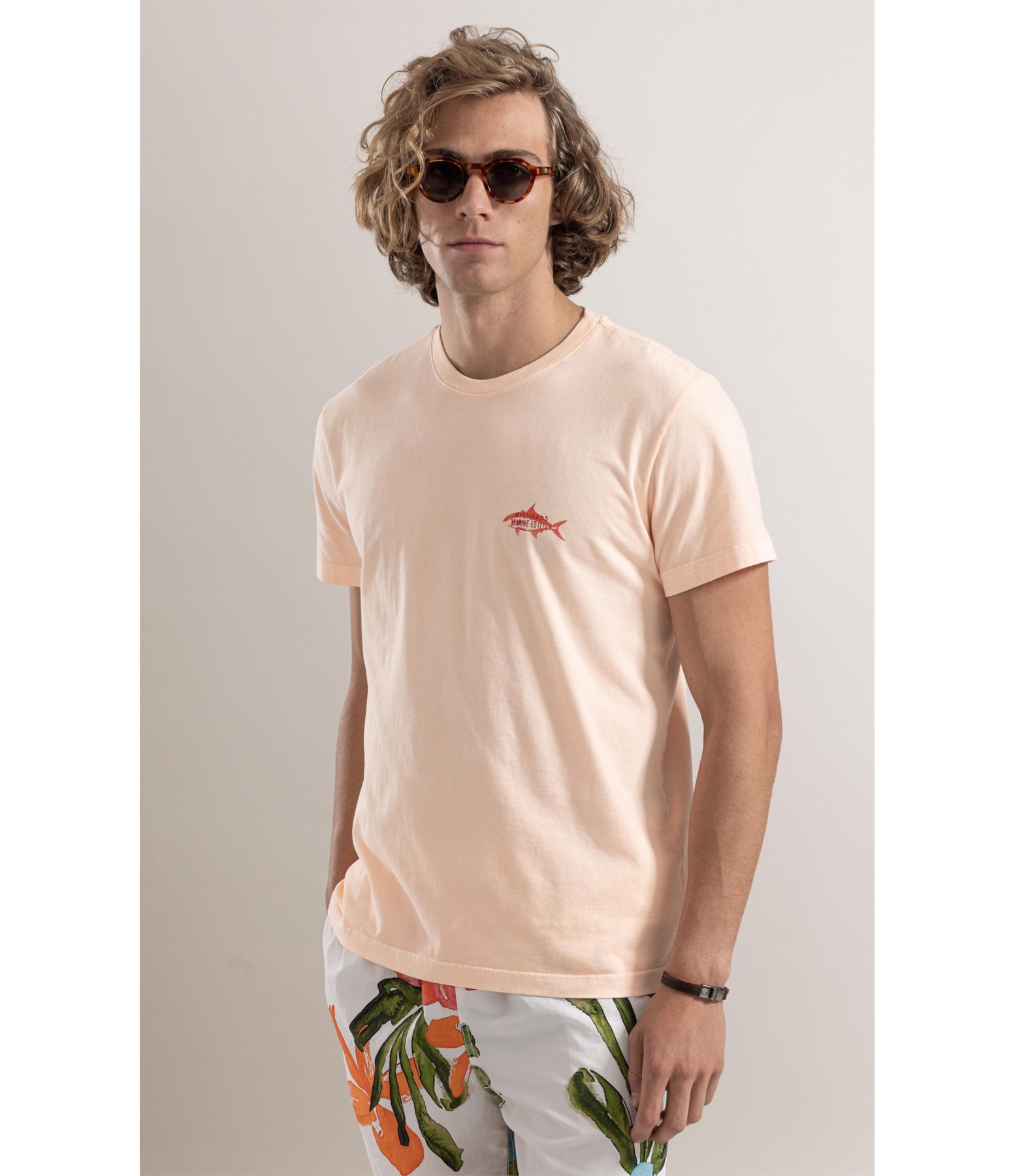 T-Shirt Washed Marines Salmao