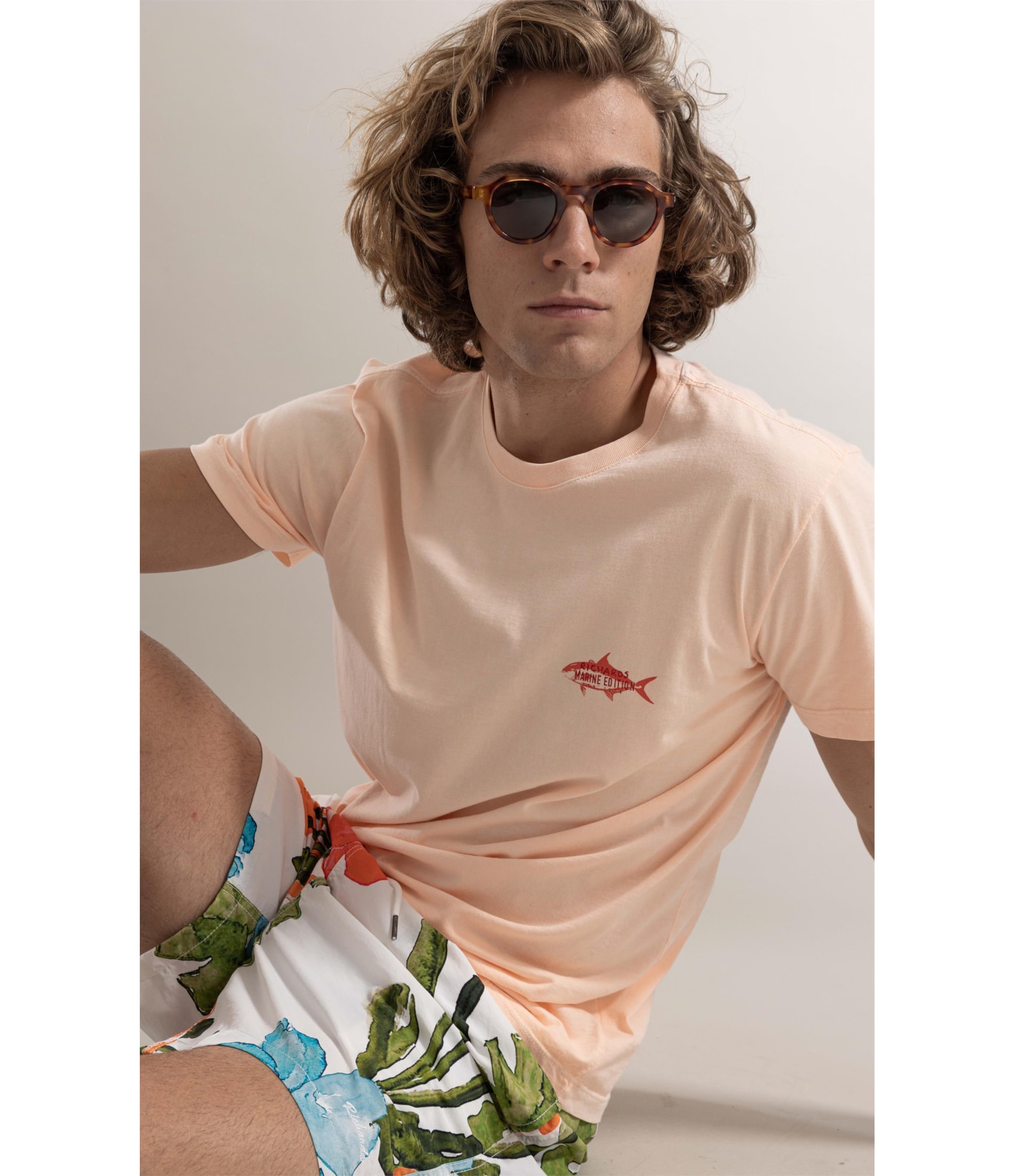 T-Shirt Washed Marines Salmao