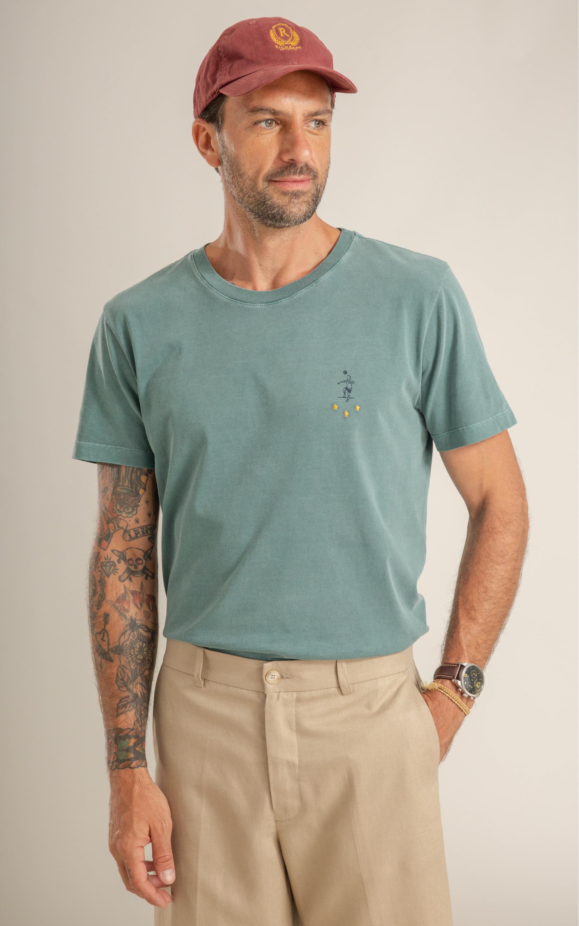 T-Shirt Washed Pley Peito Mc Bottle