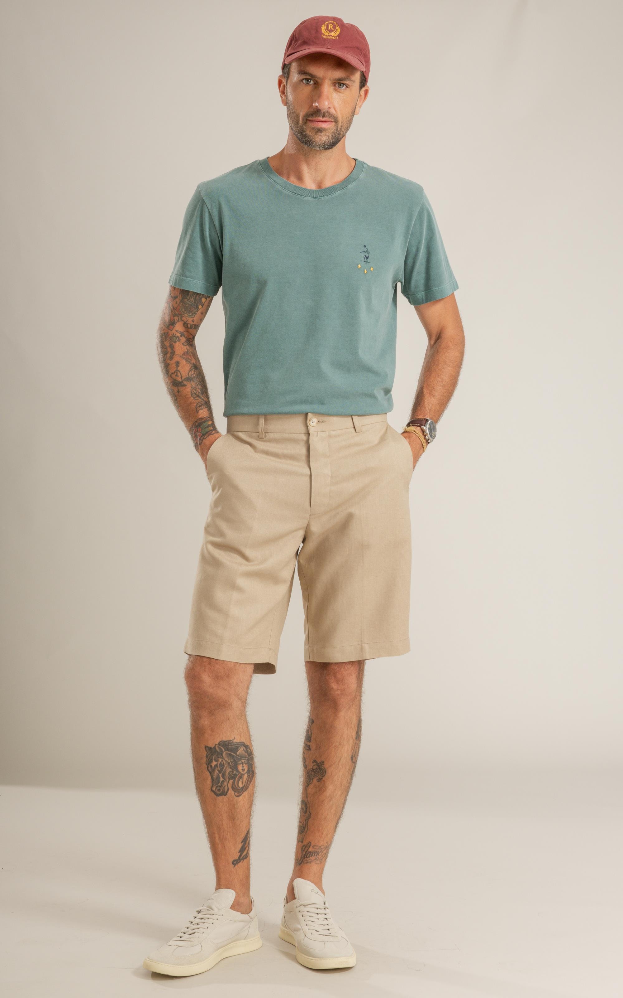 T-Shirt Washed Pley Peito Mc Bottle