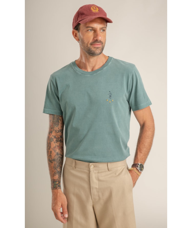 T-Shirt Washed Pley Verde