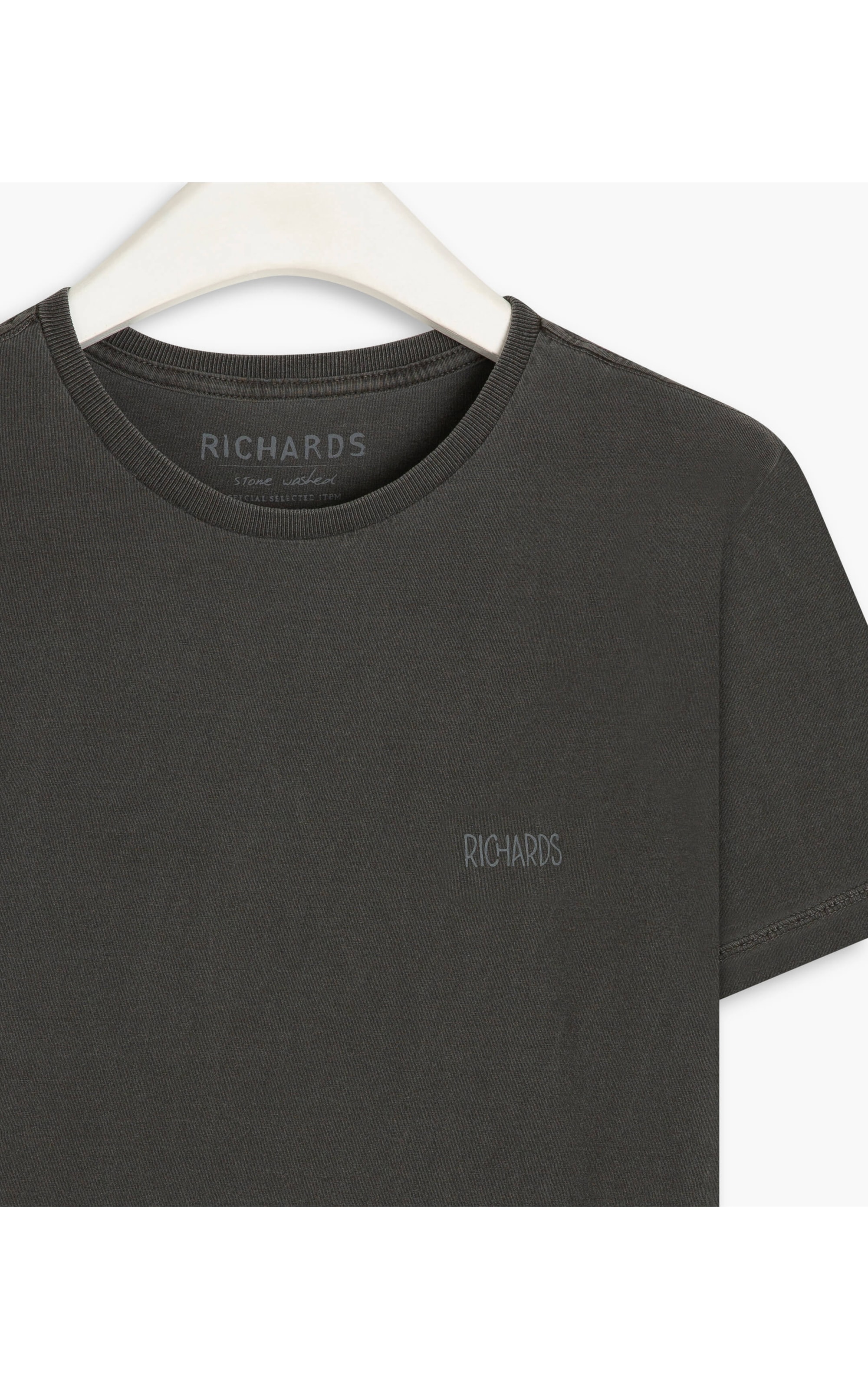 T-Shirt Washed Quadros Costas Grafite