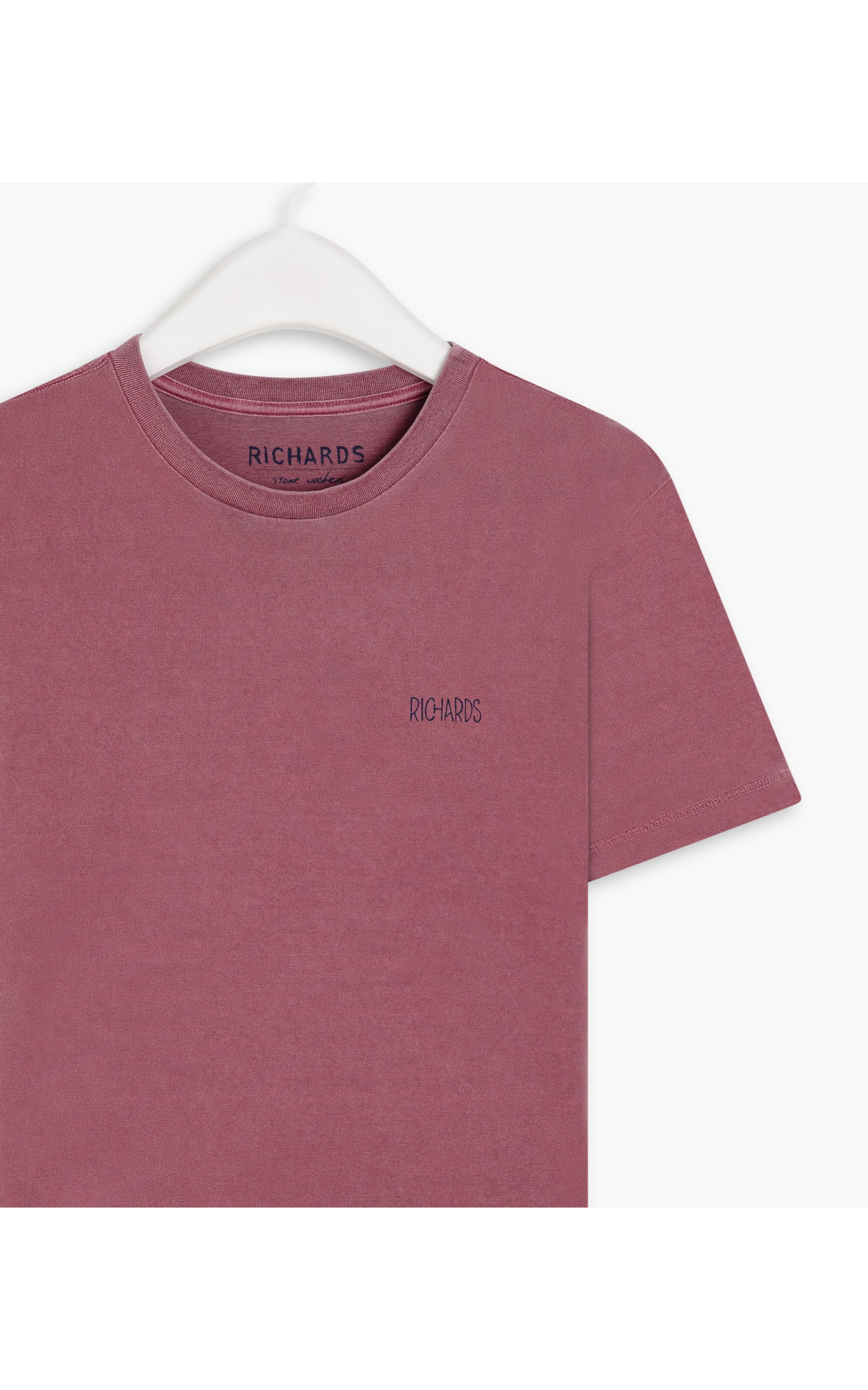 T-Shirt Washed Quadros Costas Purple Gray