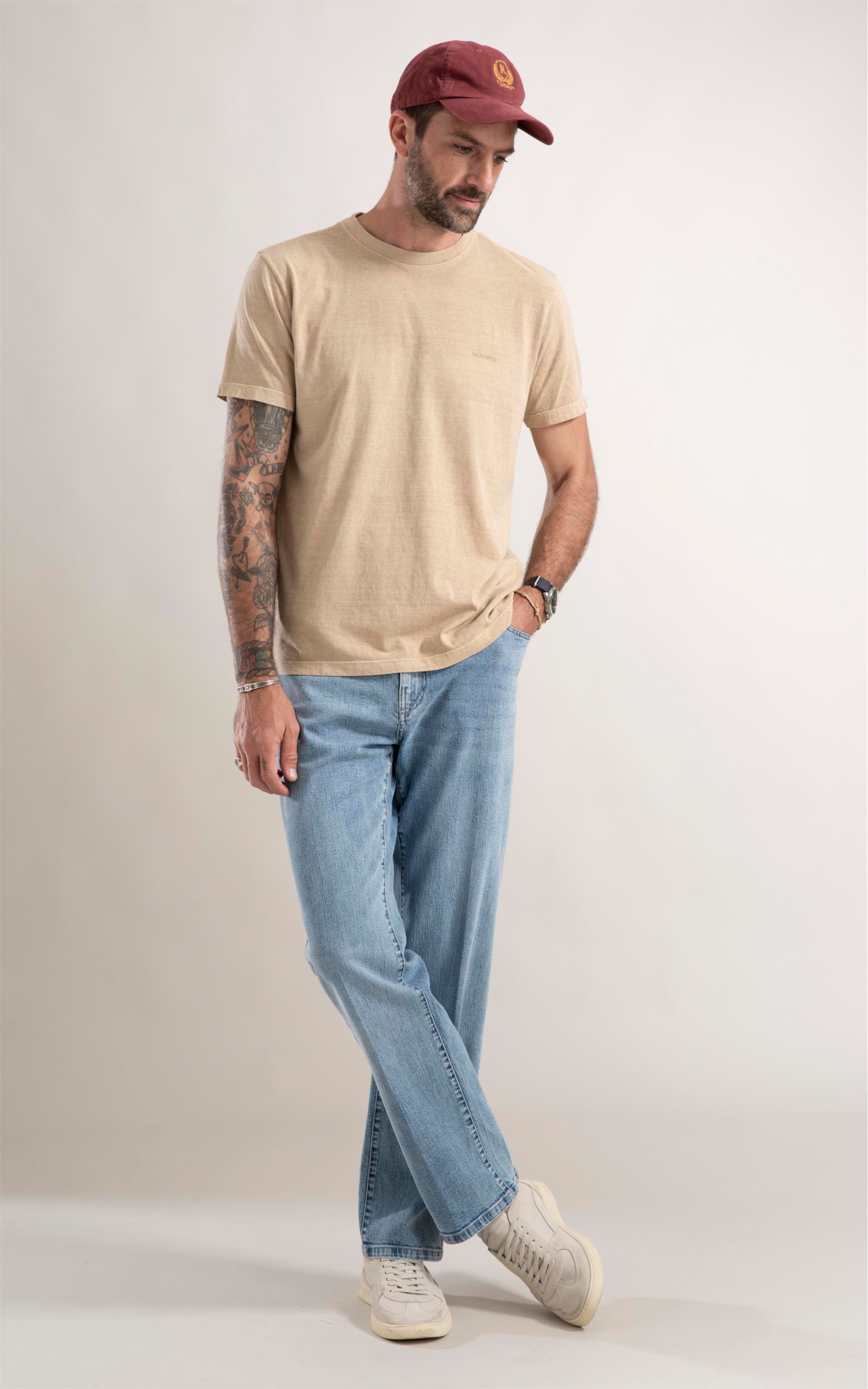 T-Shirt Washed Scrap Map Caqui