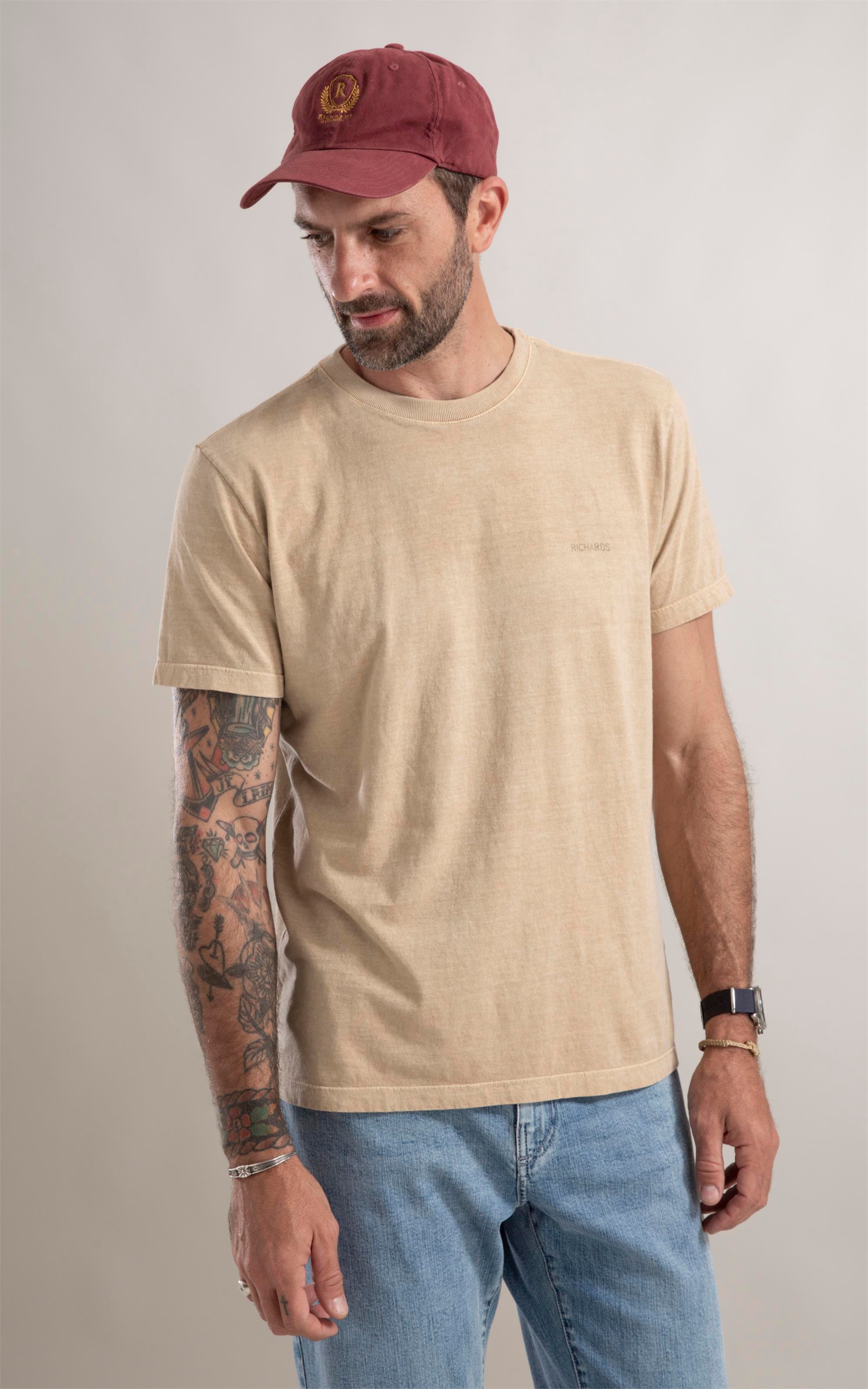 T-Shirt Washed Scrap Map Caqui