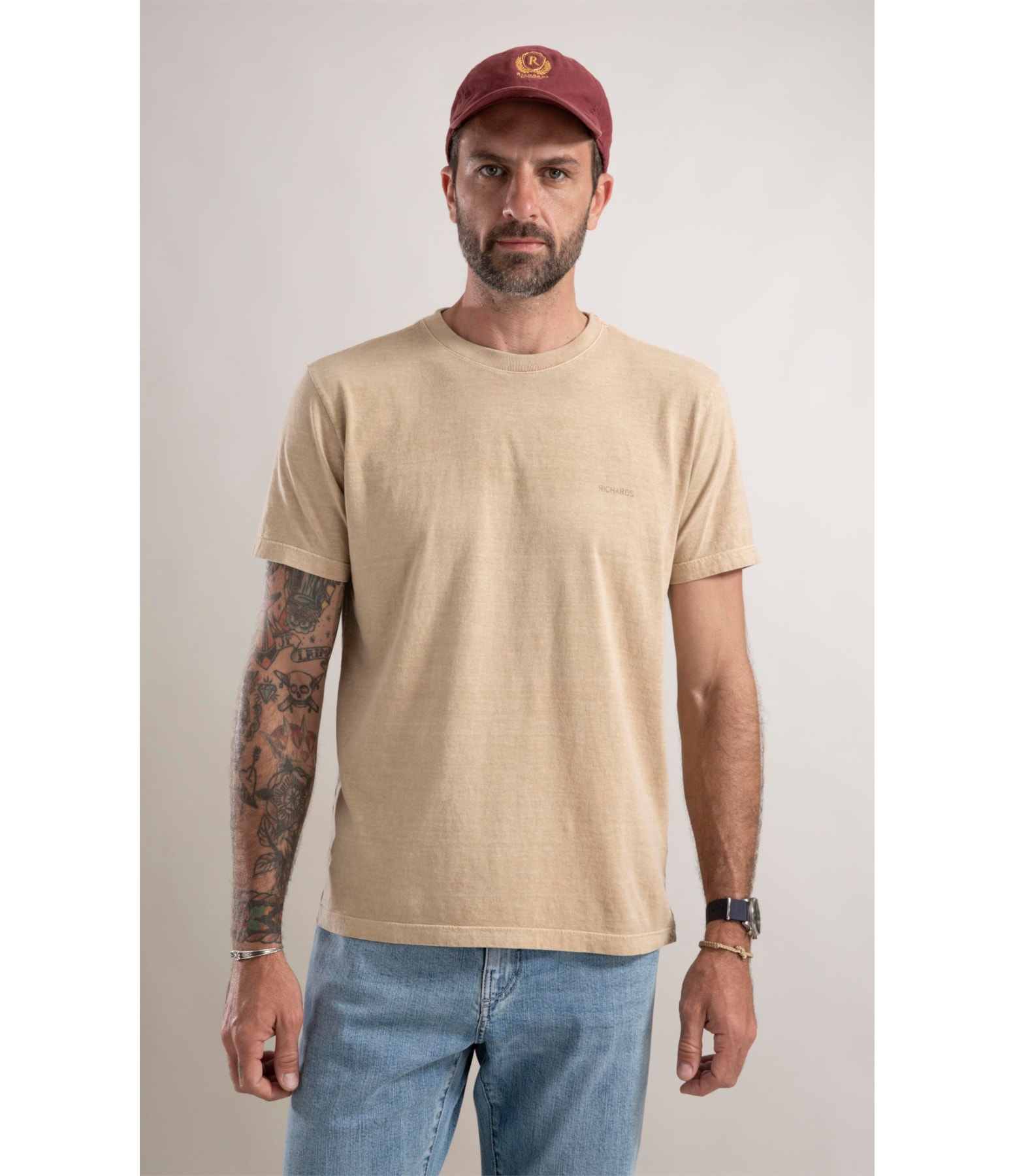 T-Shirt Washed Scrap Map Caqui