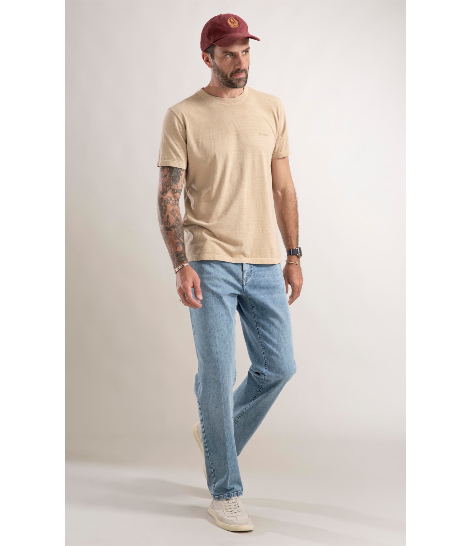 T-Shirt Washed Scrap Map Caqui