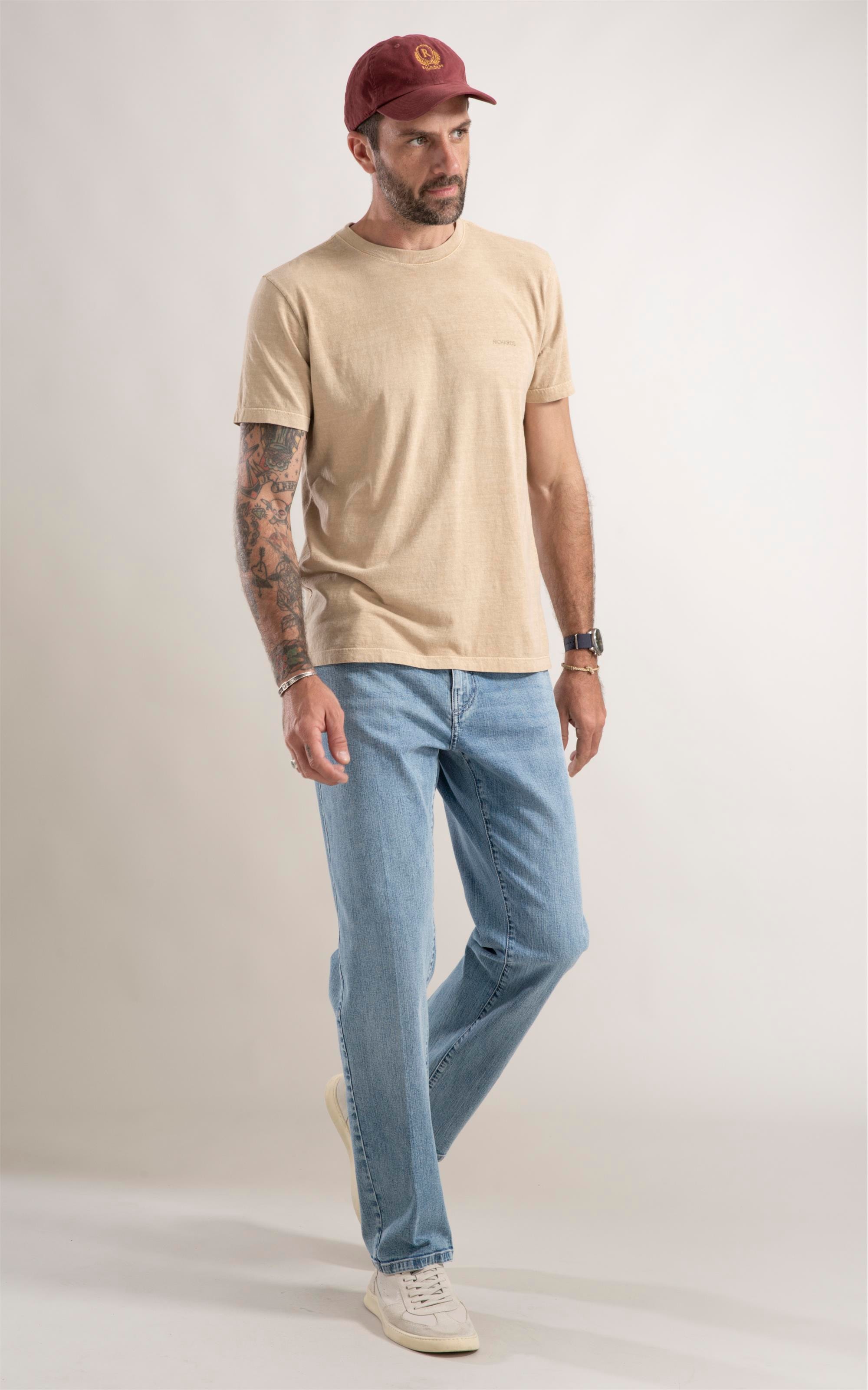 T-Shirt Washed Scrap Map Caqui
