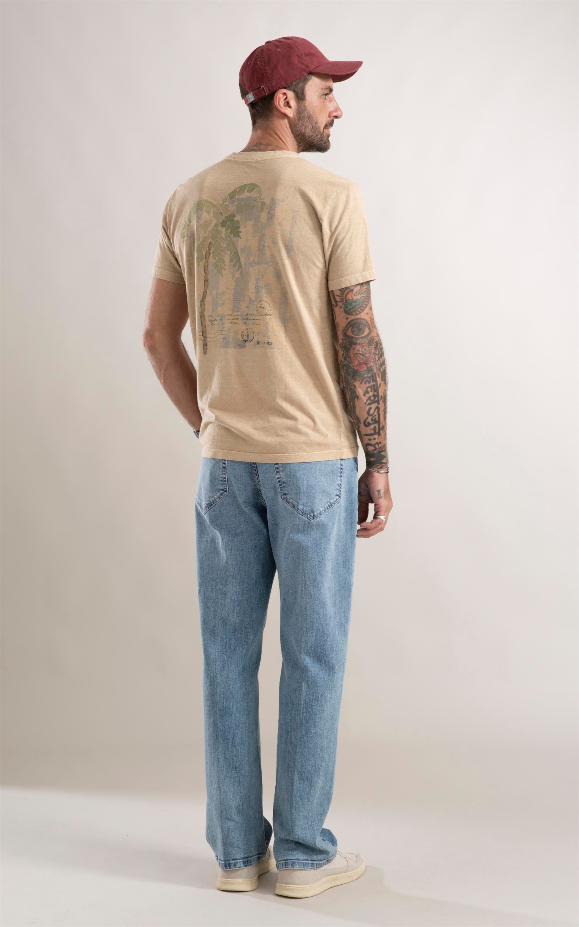 T-Shirt Washed Scrap Map Caqui