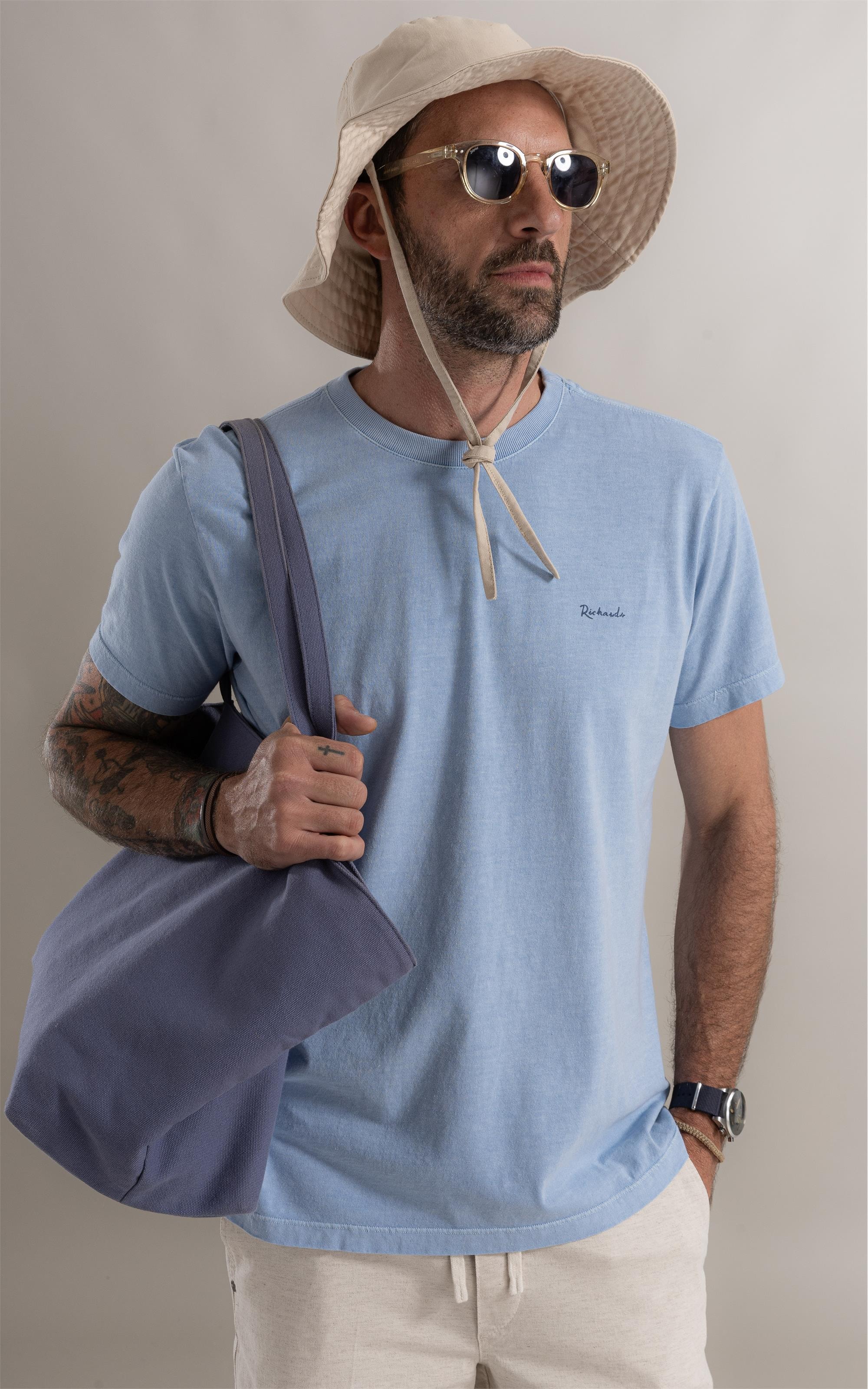 T-Shirt Washed Sea Azul Claro