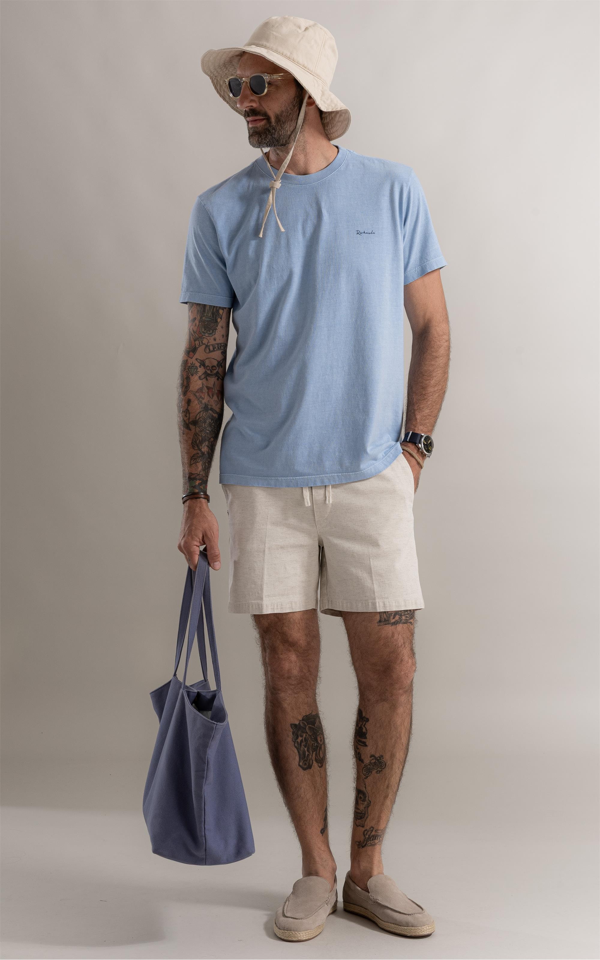 T-Shirt Washed Sea Azul Claro