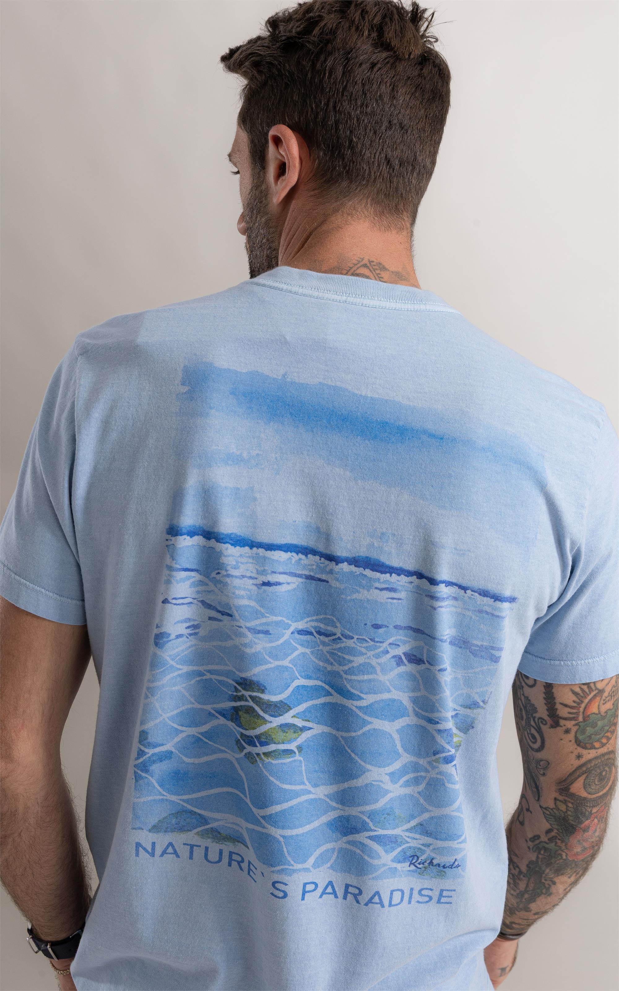 T-Shirt Washed Sea Azul Claro