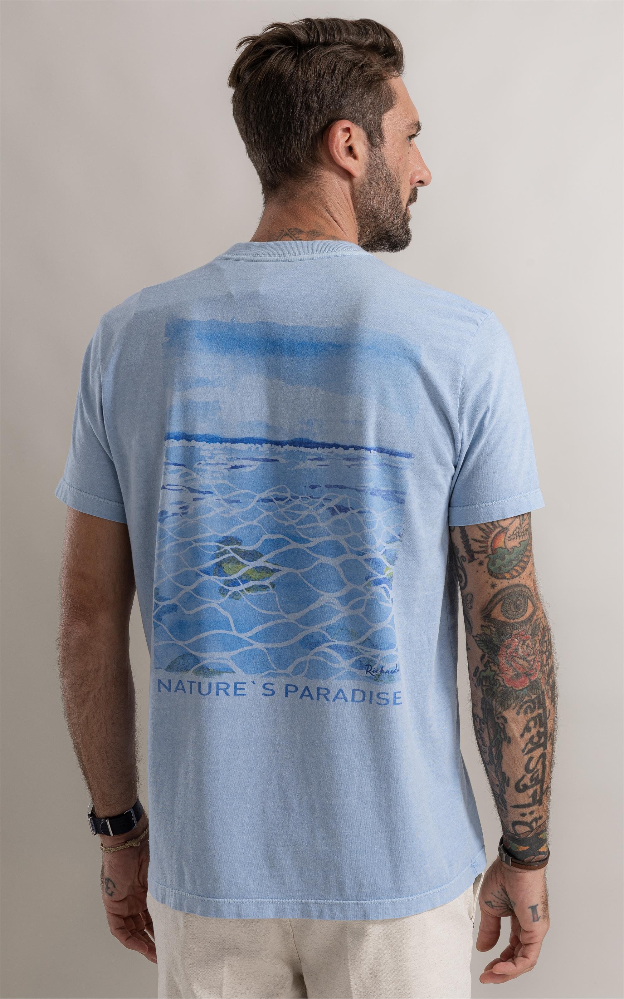 T-Shirt Washed Sea Azul Claro
