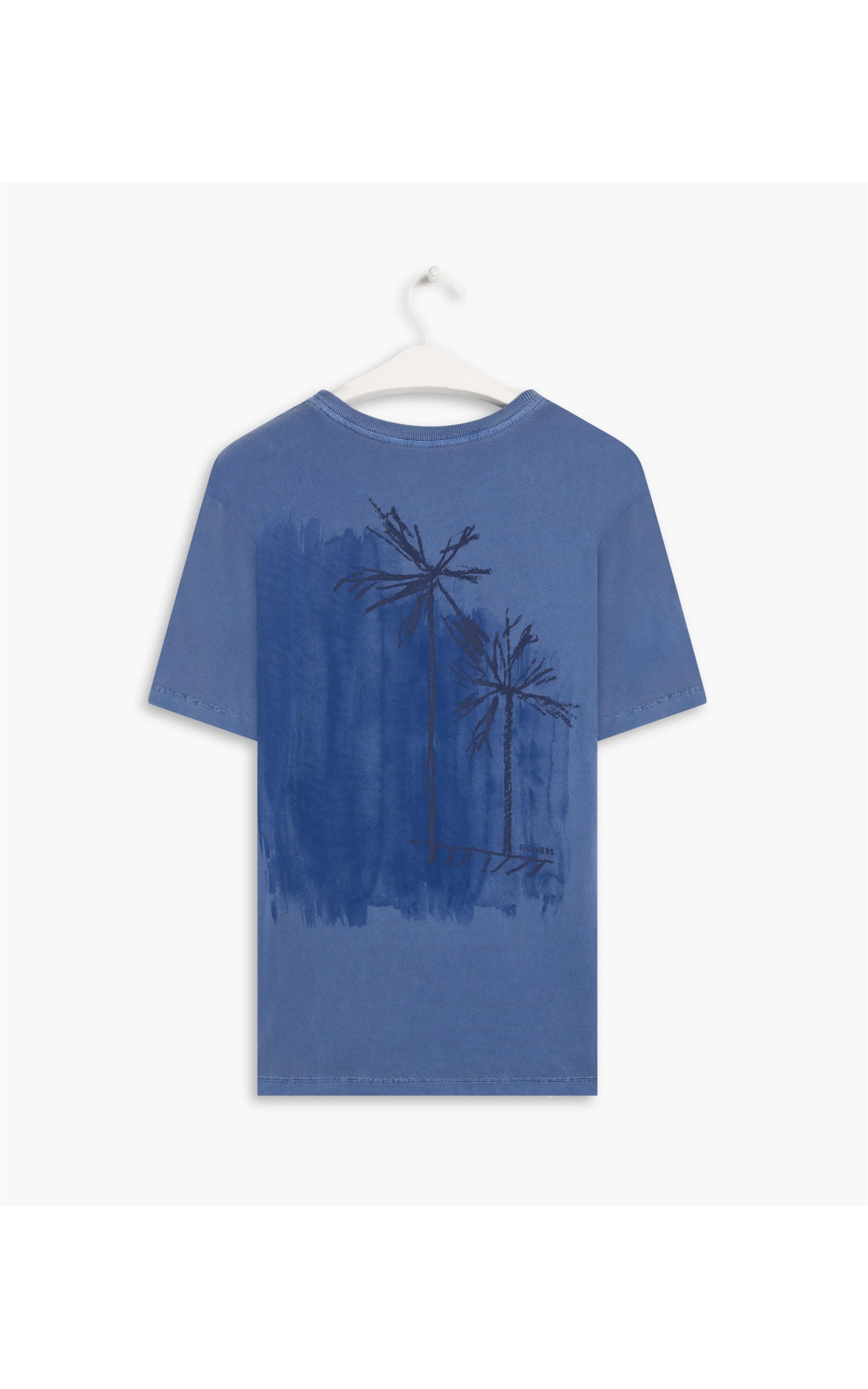 T-Shirt Washed Sketch Palm Costas Mc Azul Bic