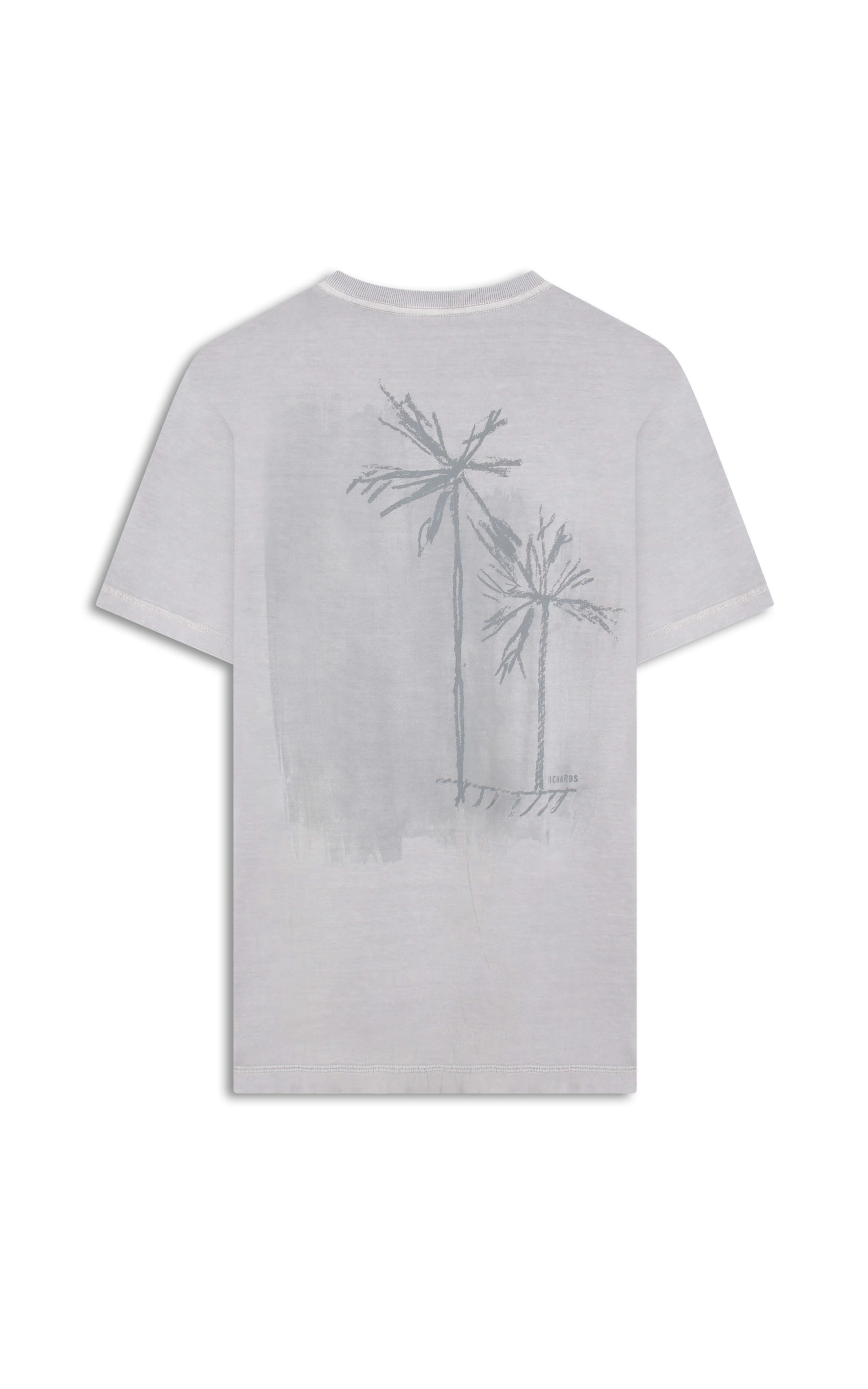 T-Shirt Washed Sketch Palm Costas Mc Prata