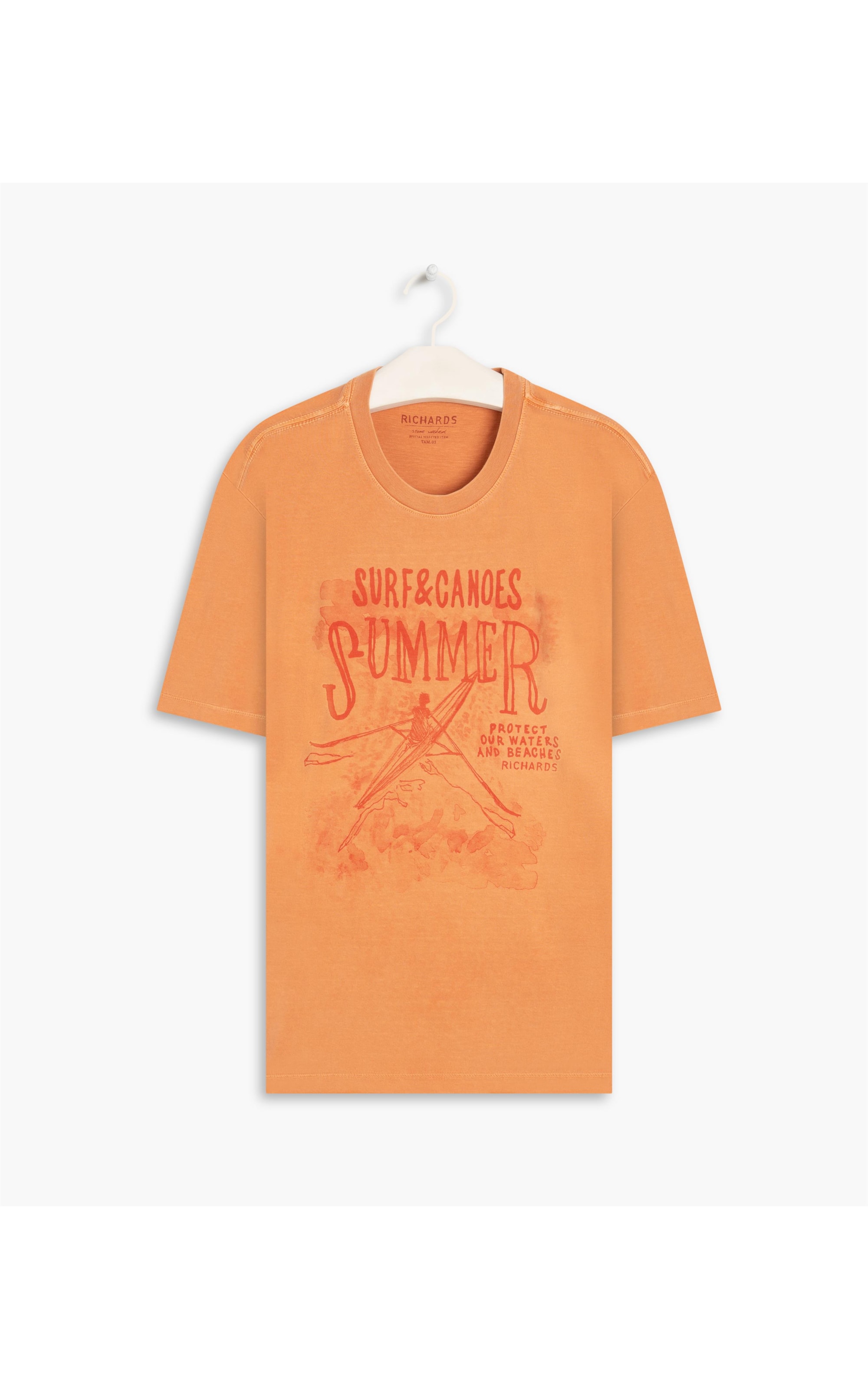 T-Shirt Washed Summer Salmao