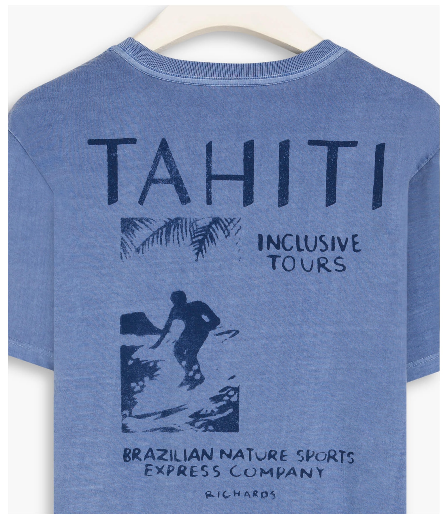T-Shirt Washed Thaiti  Surf Azul Chofer