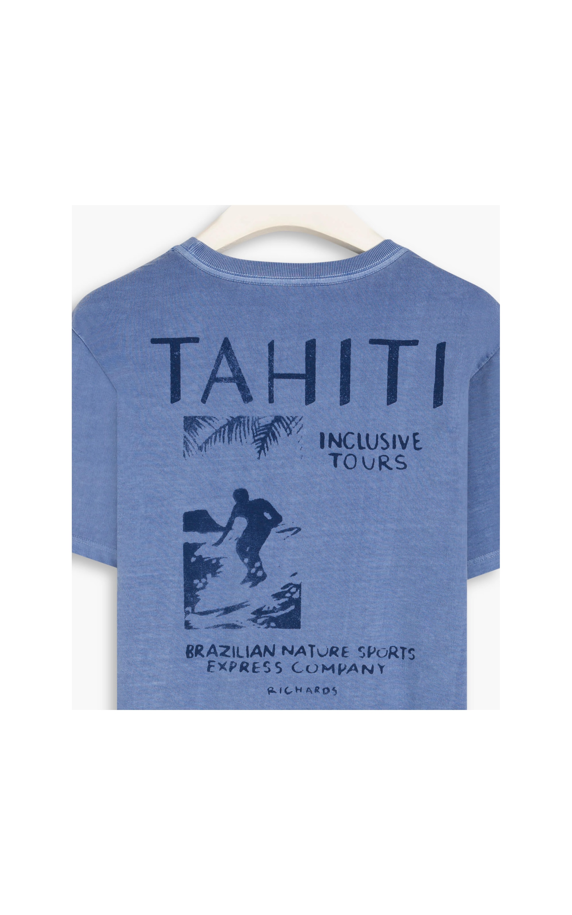T-Shirt Washed Thaiti  Surf Azul Chofer