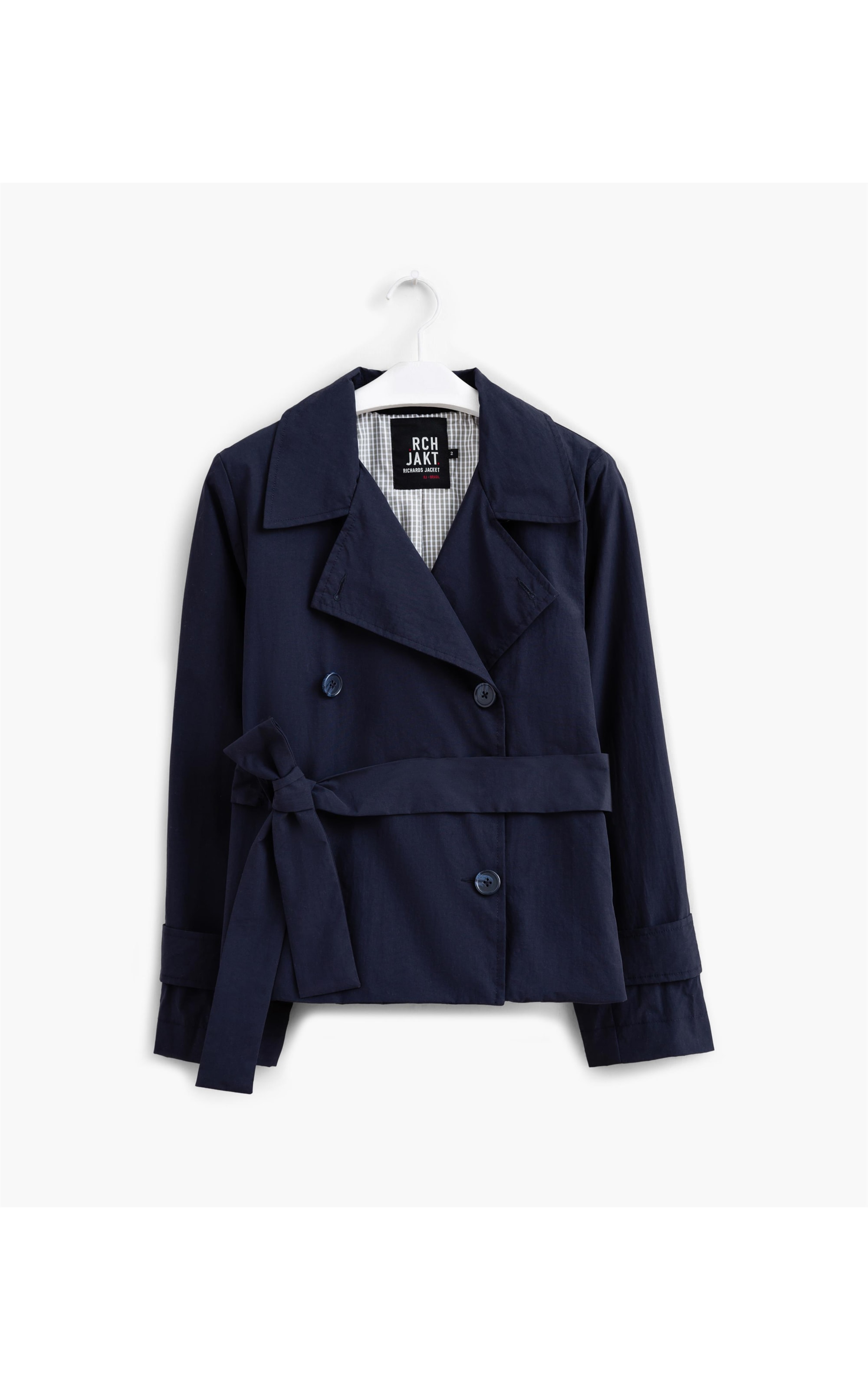 Trench Coat Milan Croped Azul Marinho
