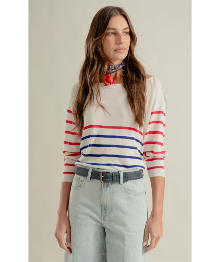 Tricot Aria Unfinished Bicolor Off White