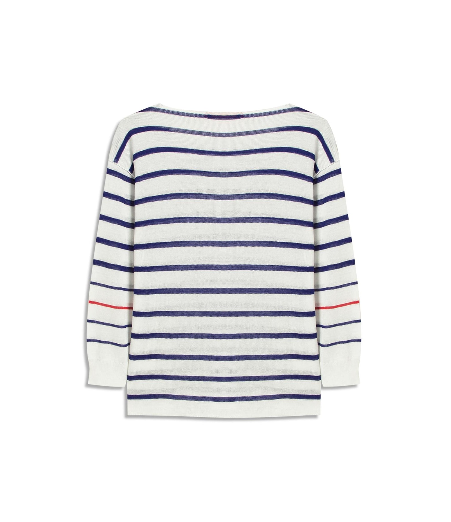 Tricot Aria Unfinished Listrado Bicolor Branco