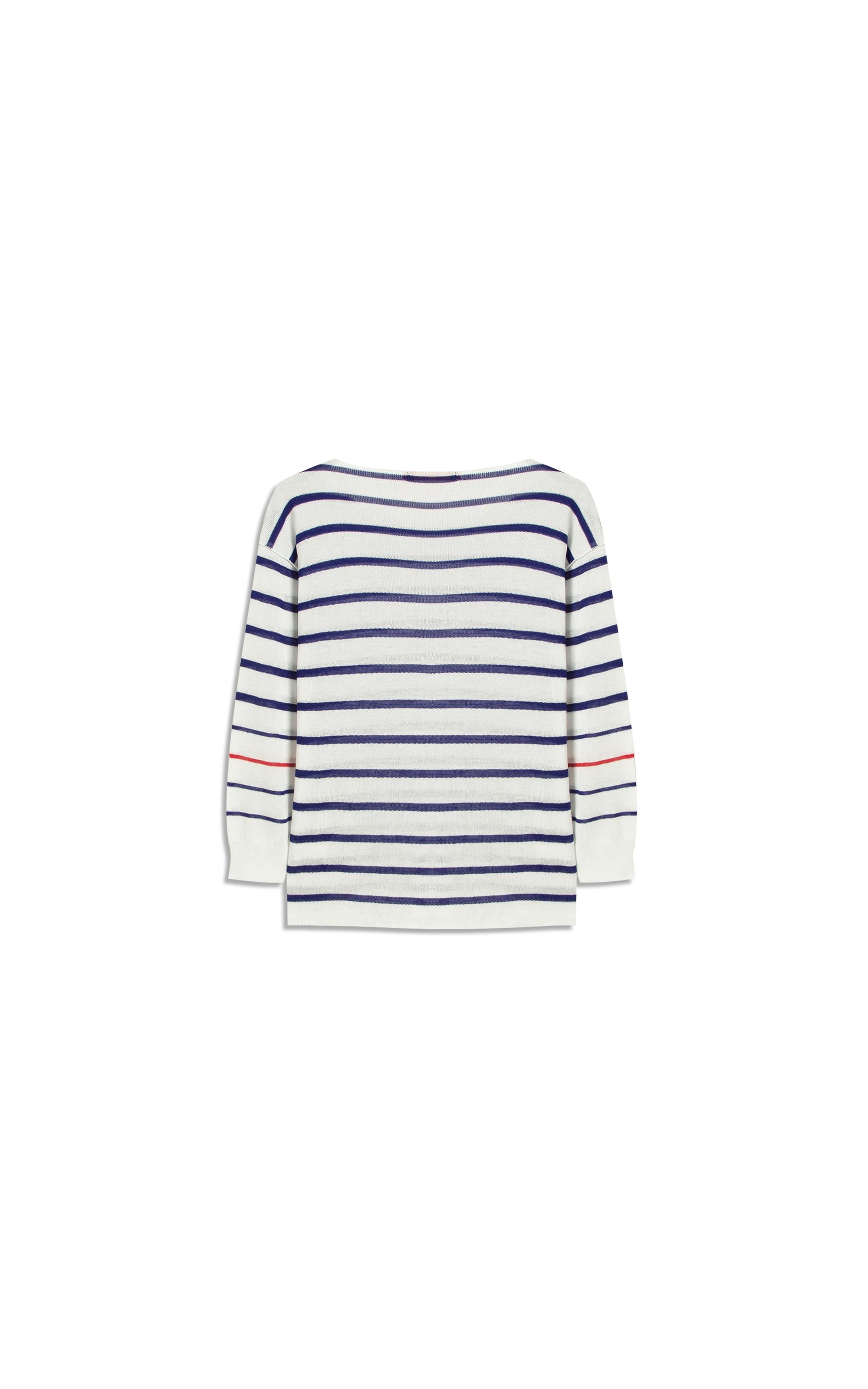 Tricot Aria Unfinished Listrado Bicolor Branco