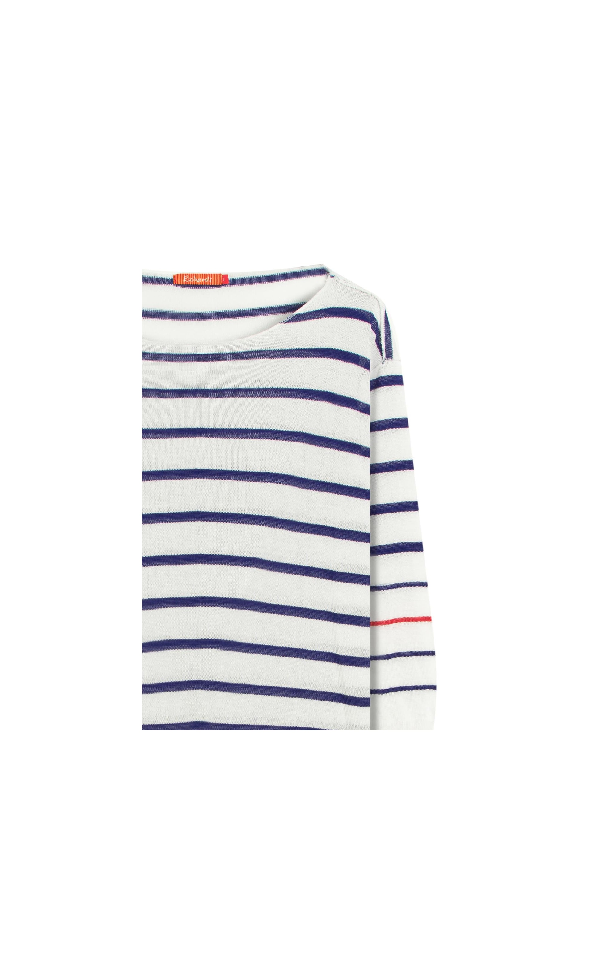 Tricot Aria Unfinished Listrado Bicolor Branco
