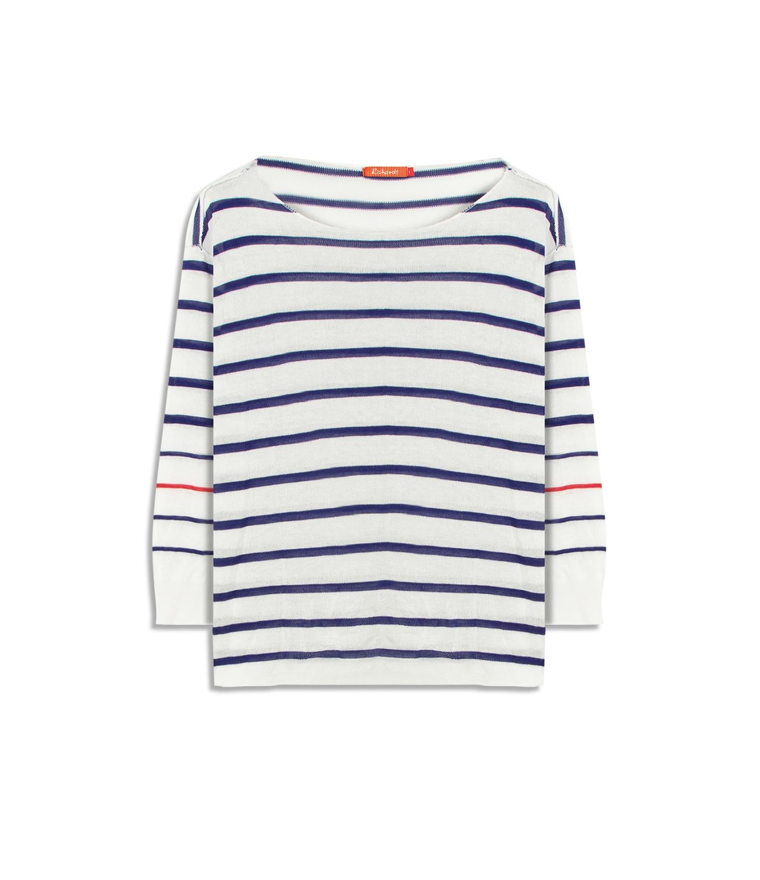 Tricot Aria Unfinished Listrado Bicolor Branco