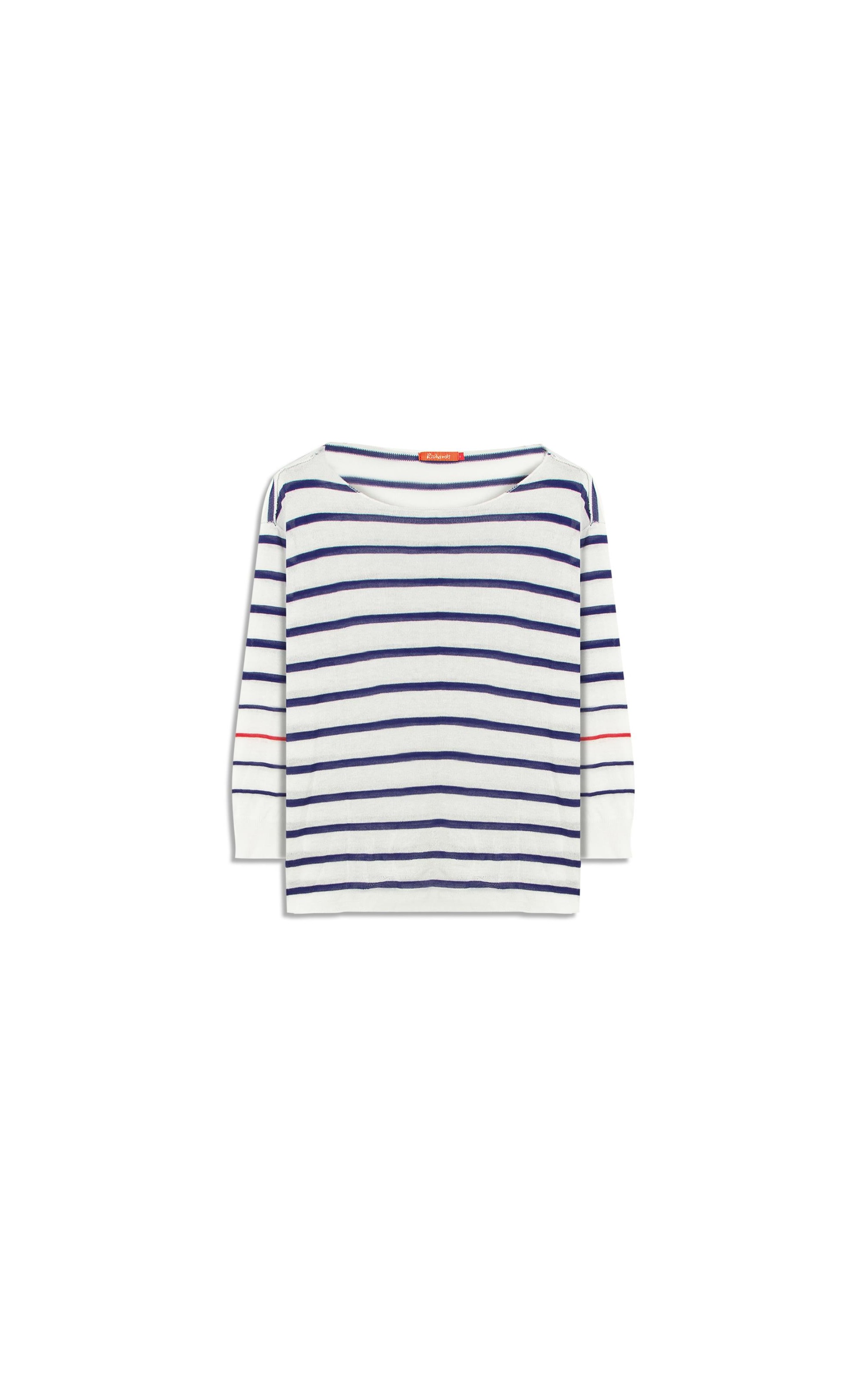 Tricot Aria Unfinished Listrado Bicolor Branco