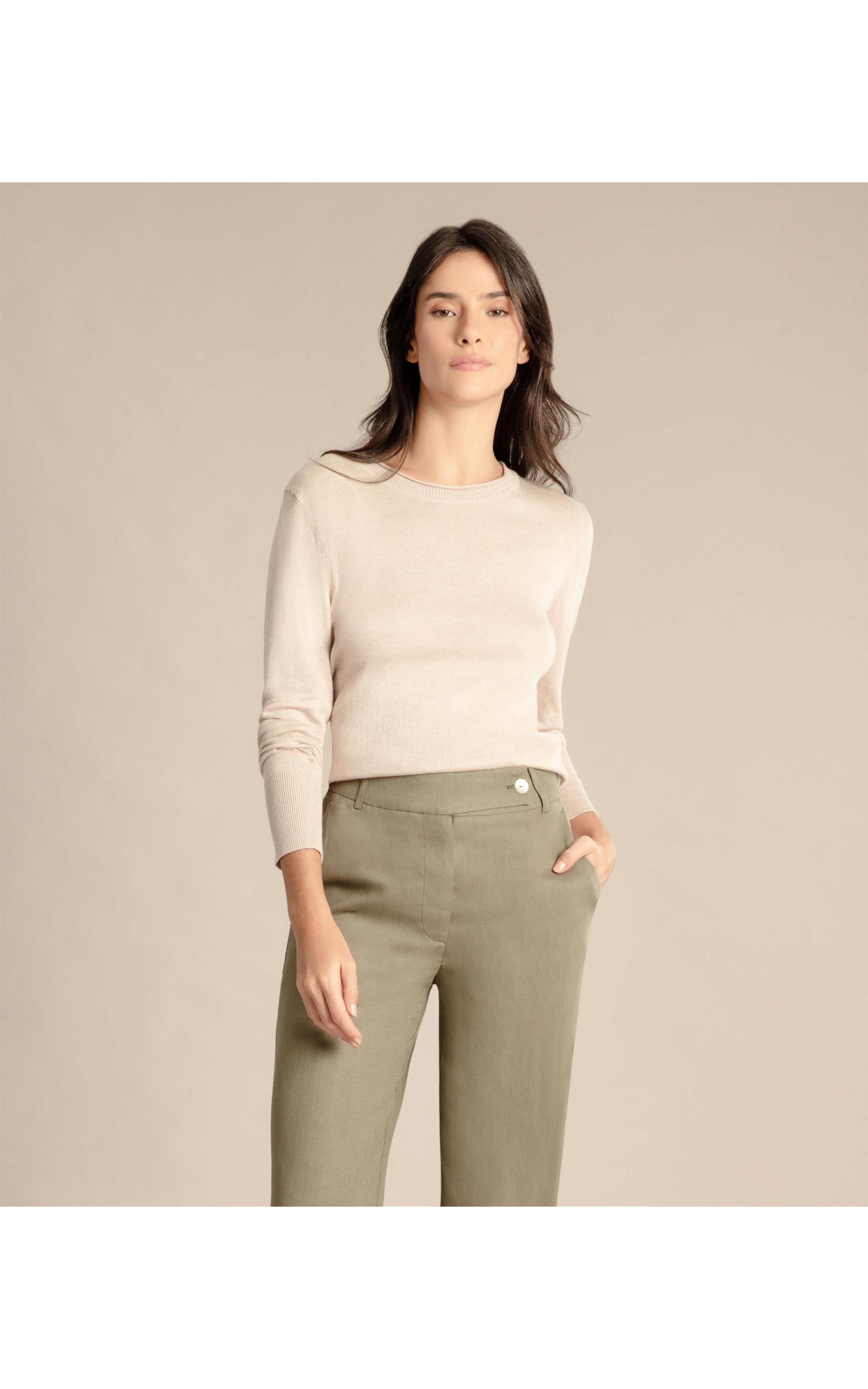 Tricot Basic Sweater Rch Fem Areia