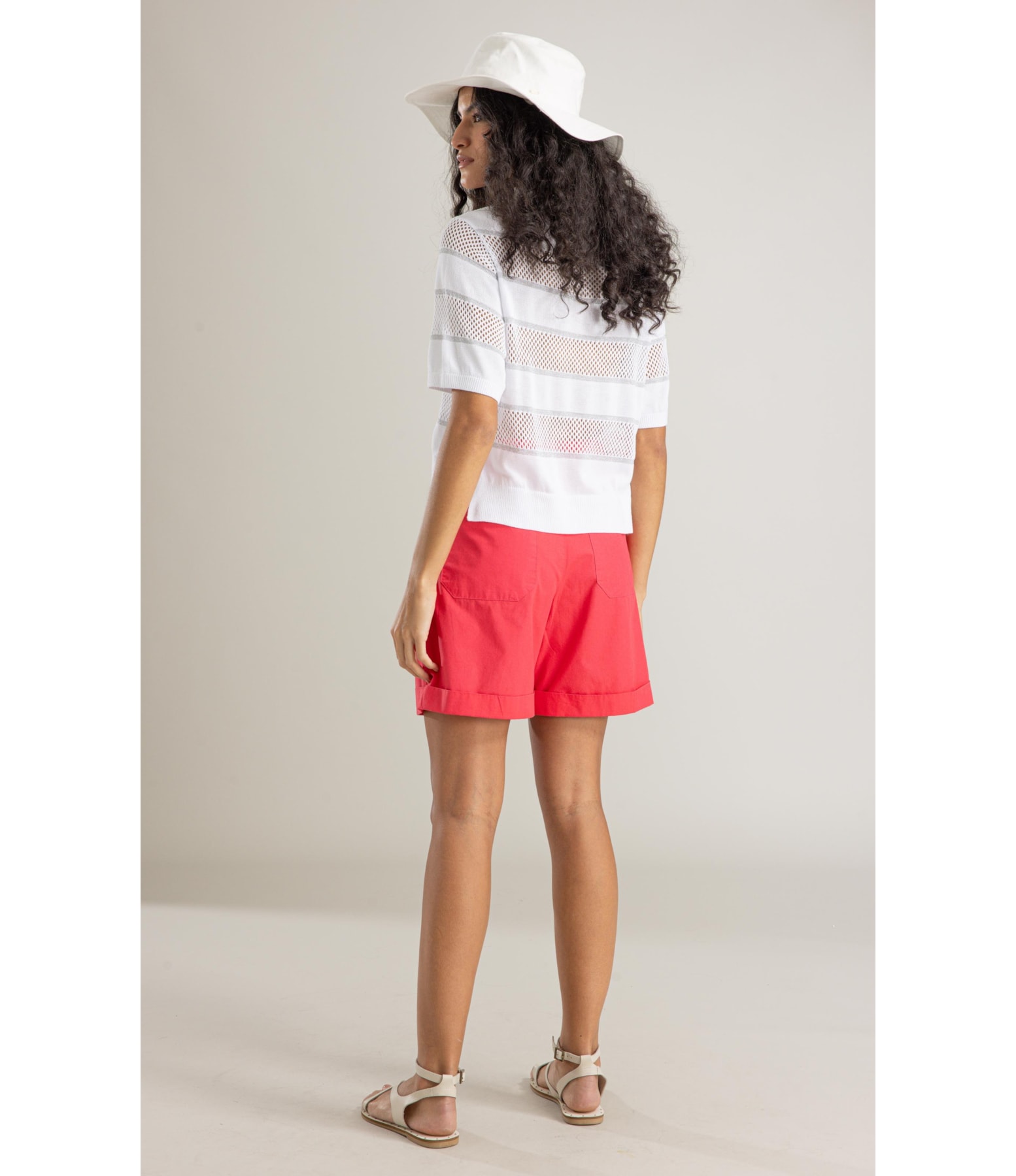 Tricot Bela Shine Listrado Branco