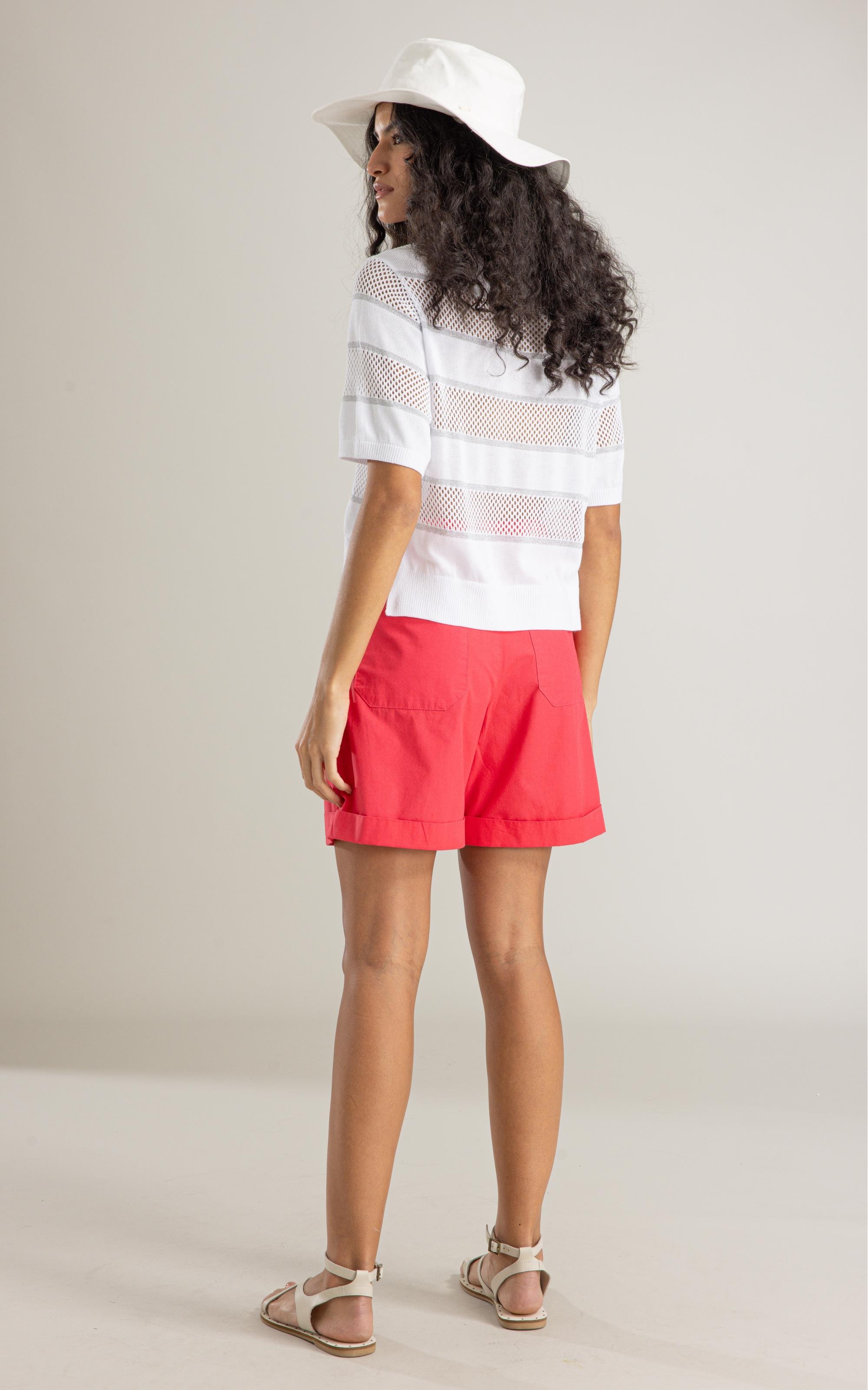 Tricot Bela Shine Listrado Branco