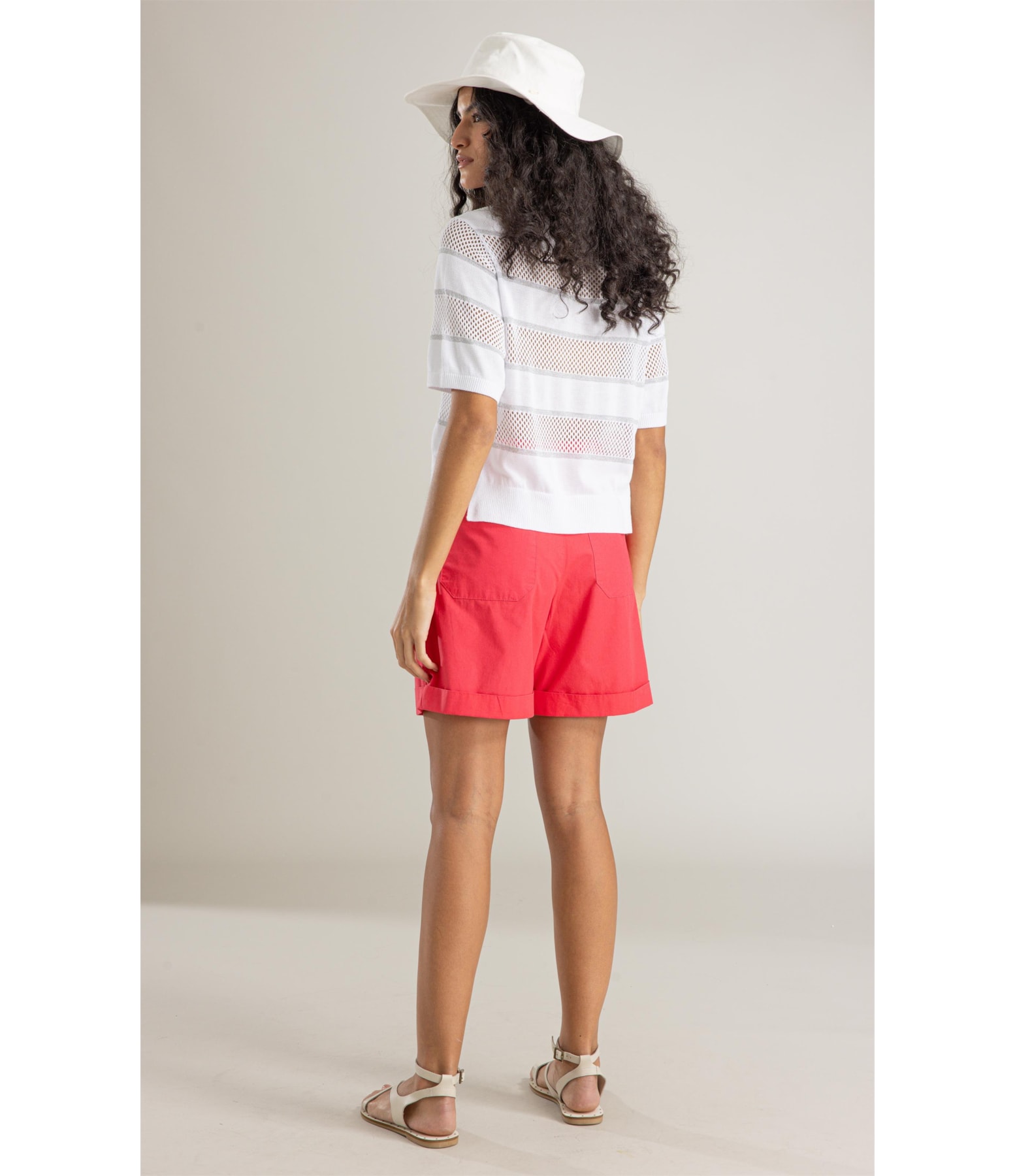 Tricot Bela Shine Listrado Branco