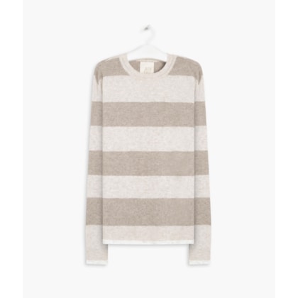 Tricot Britânia Listras Areia