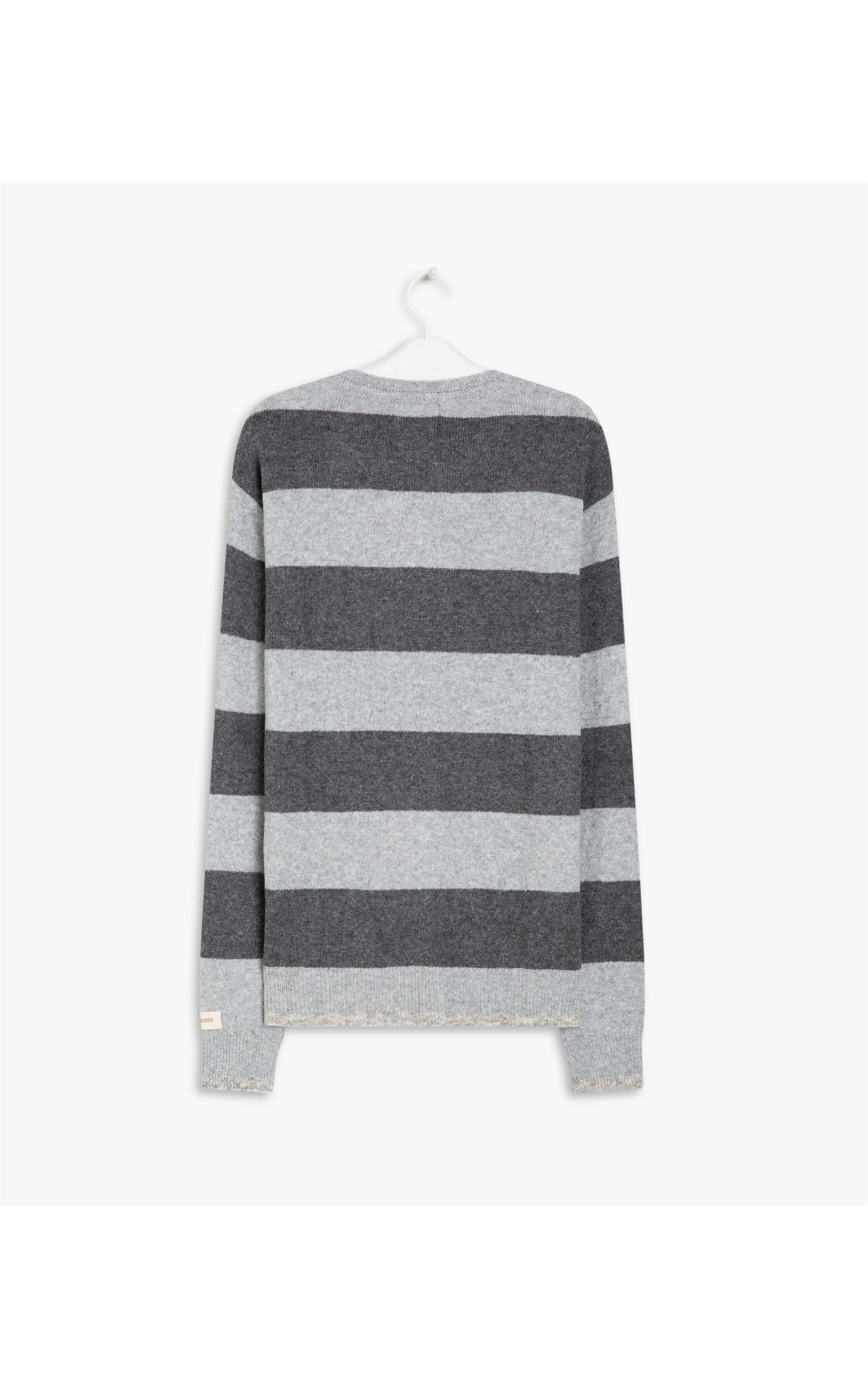 Tricot Britânia Listras Chumbo Mescla