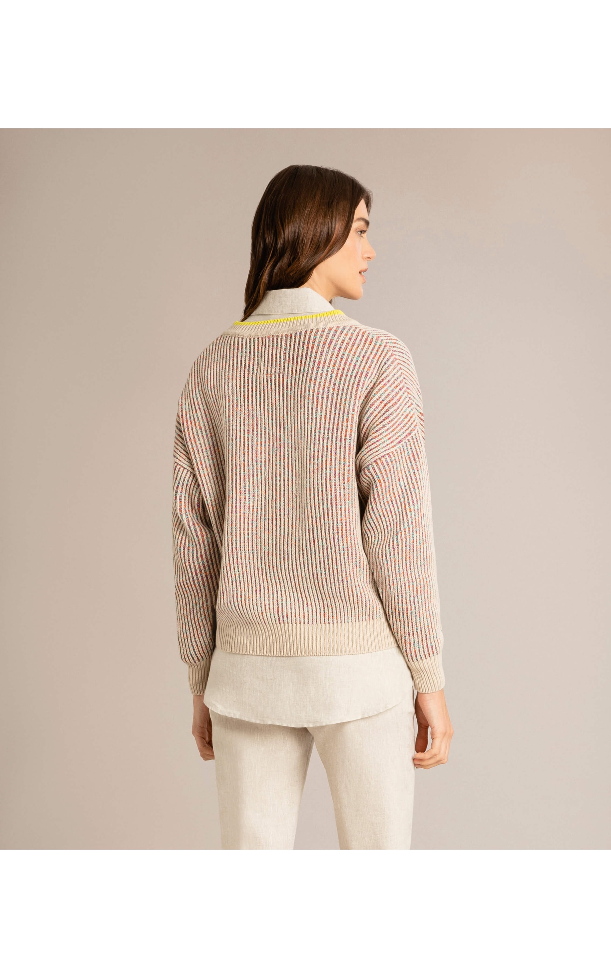 Tricot Calles Listrado Areia