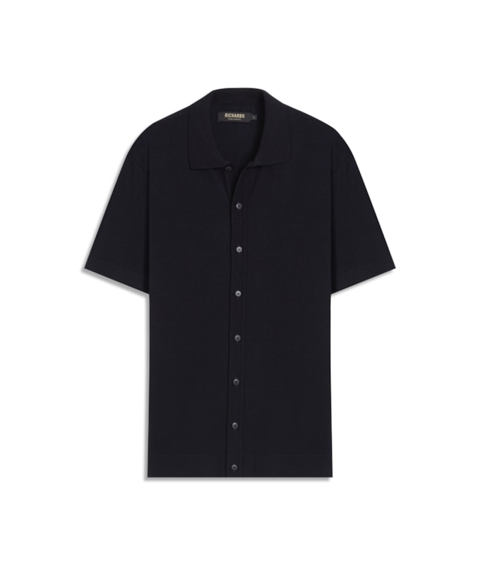 Tricot Camisa Luan Modal Mc Dark Navy