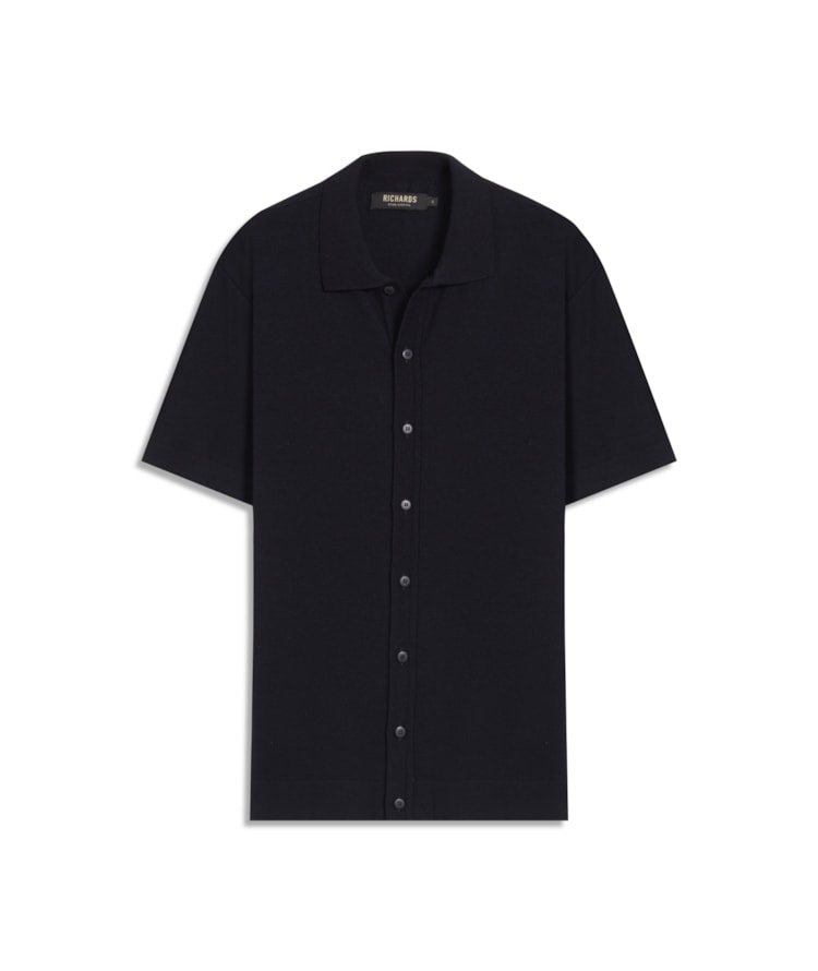 Tricot Camisa Luan Modal Mc Dark Navy