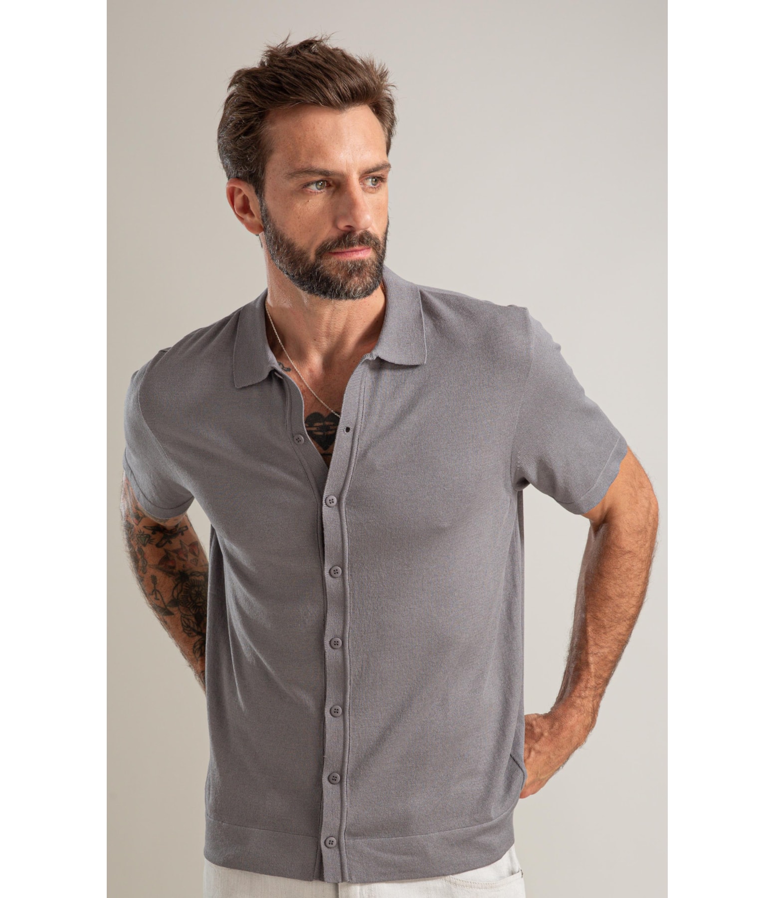 Tricot Camisa Luan Modal Mc Grafite
