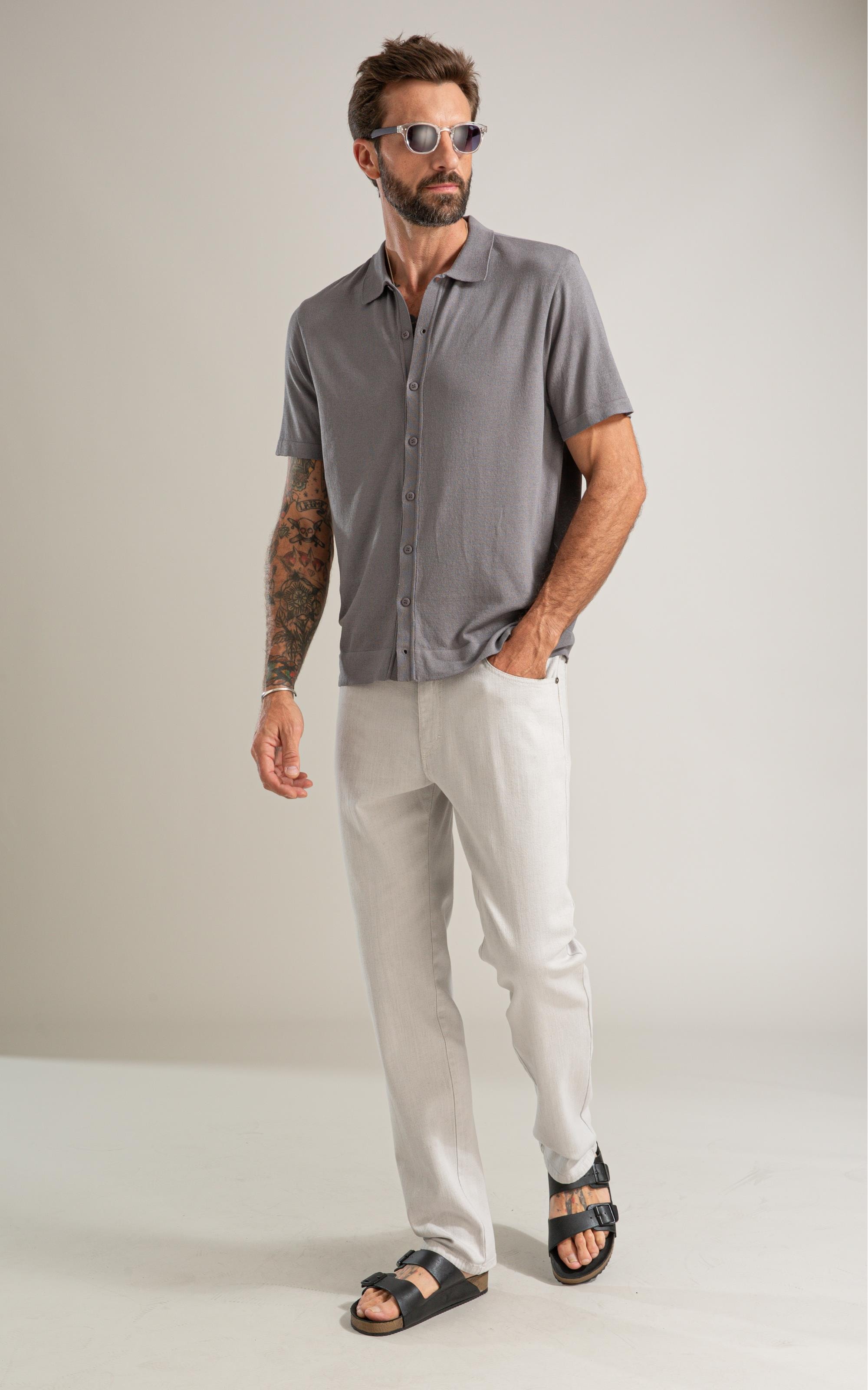 Tricot Camisa Luan Modal Mc Grafite