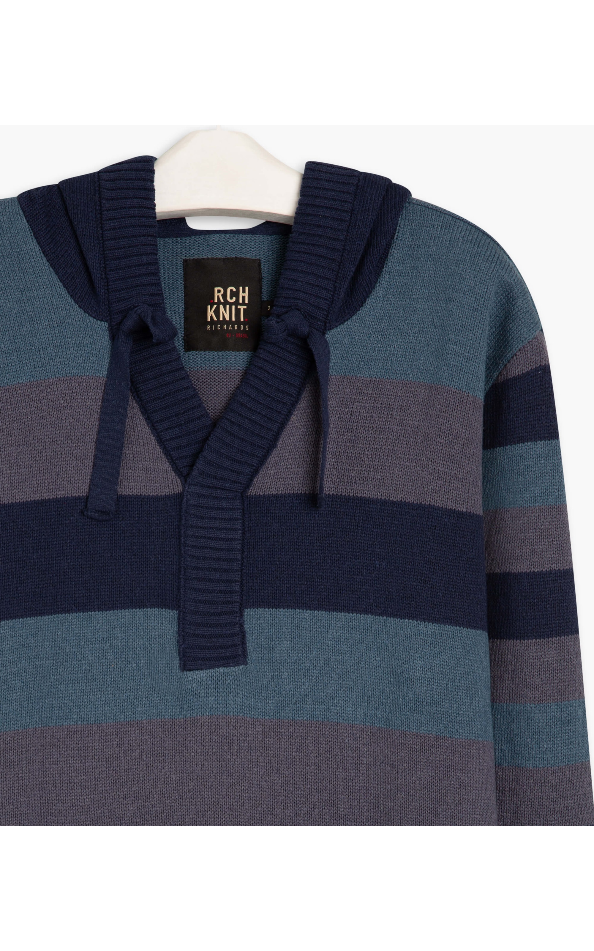  Tricot Capuz Listras Nicola Dark Navy