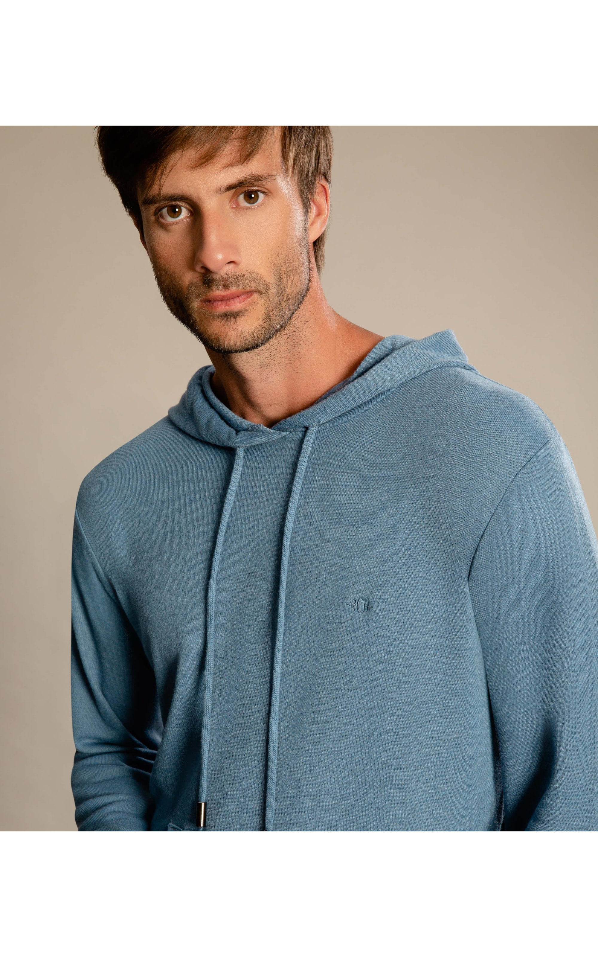 Tricot Capuz Samuel Azul Claro