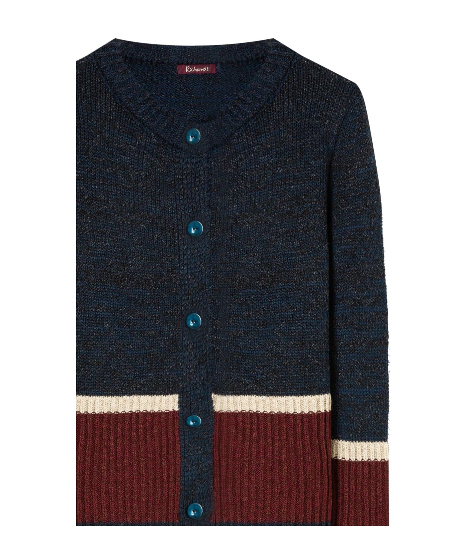 Tricot Cardigan Aura Tricolor Marinho