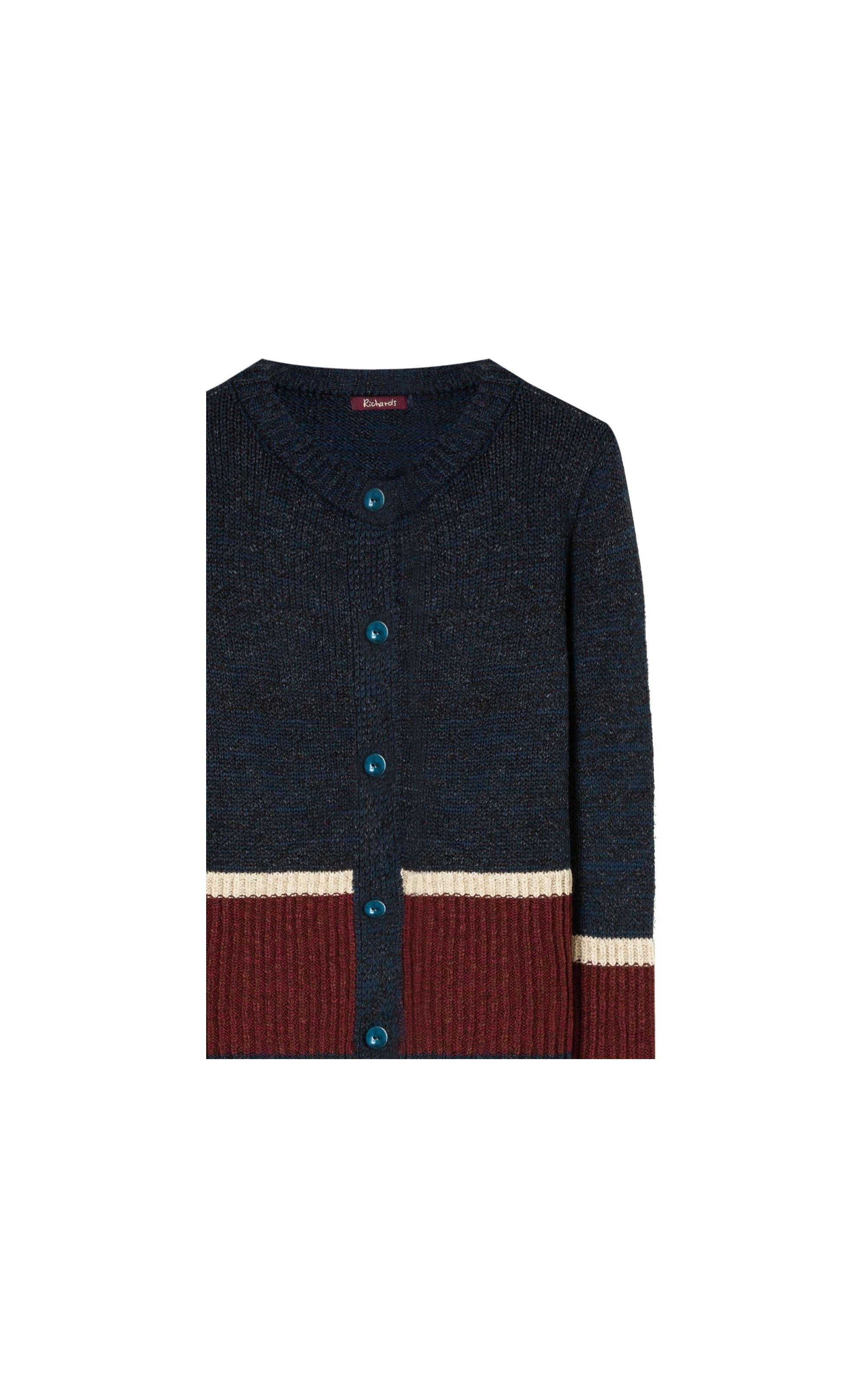 Tricot Cardigan Aura Tricolor Marinho
