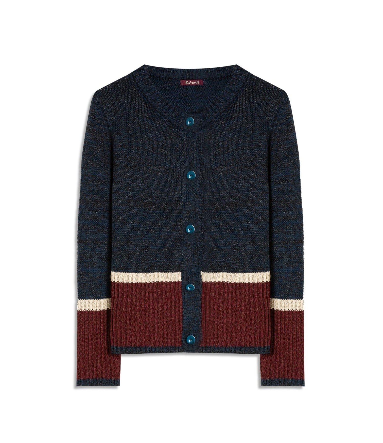 Tricot Cardigan Aura Tricolor Marinho