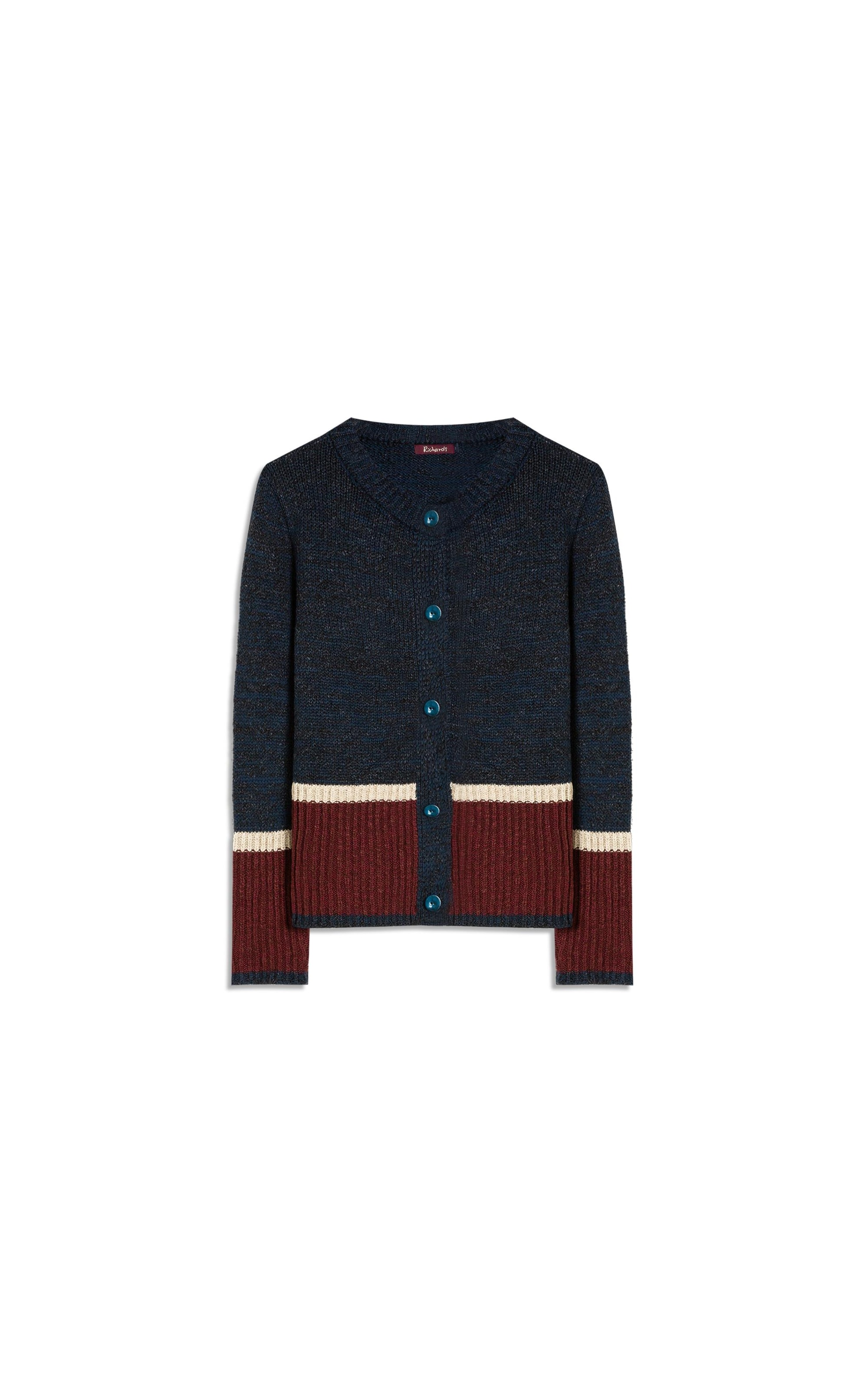 Tricot Cardigan Aura Tricolor Marinho