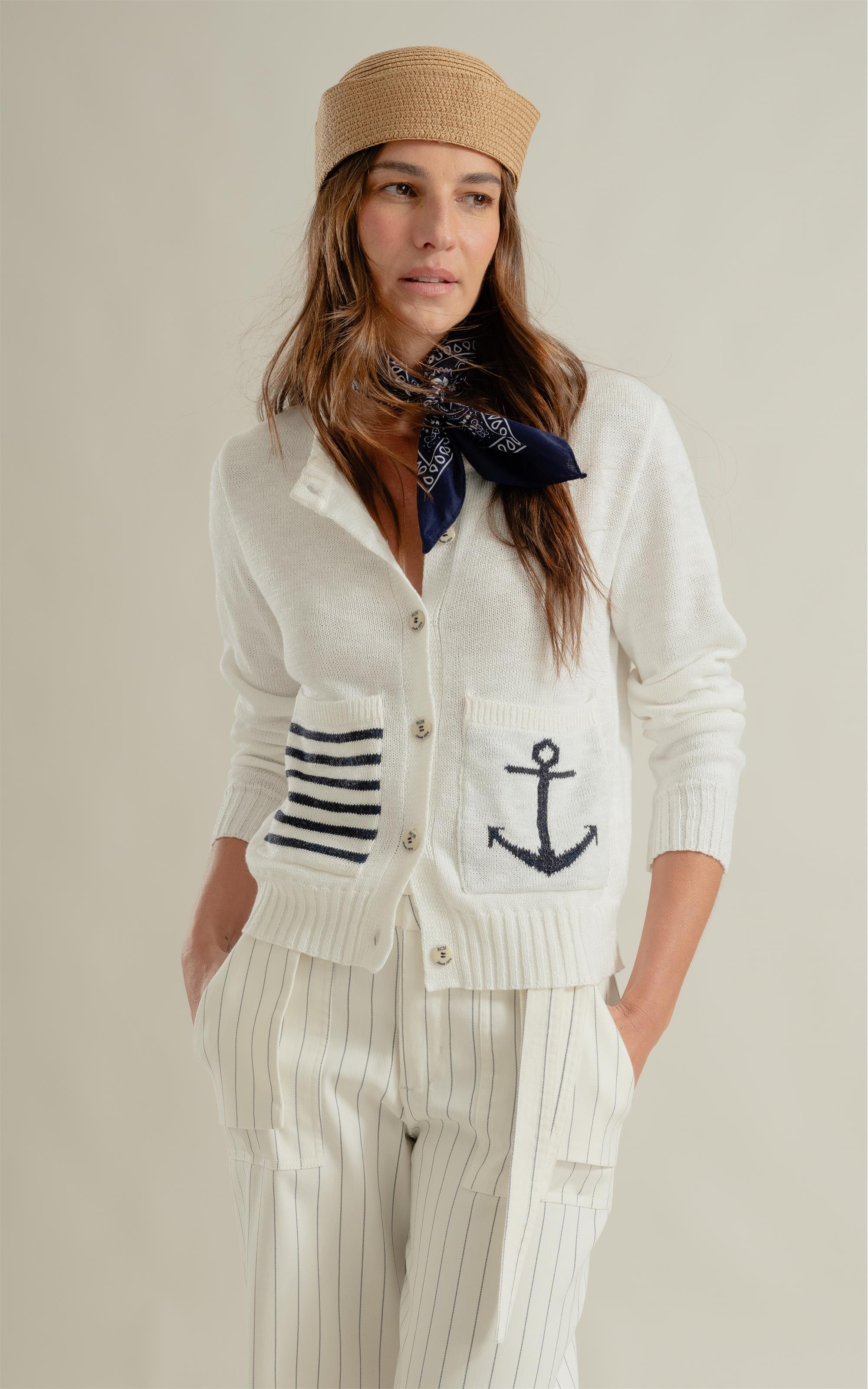 Tricot Cardigan Basile Ancora Branco